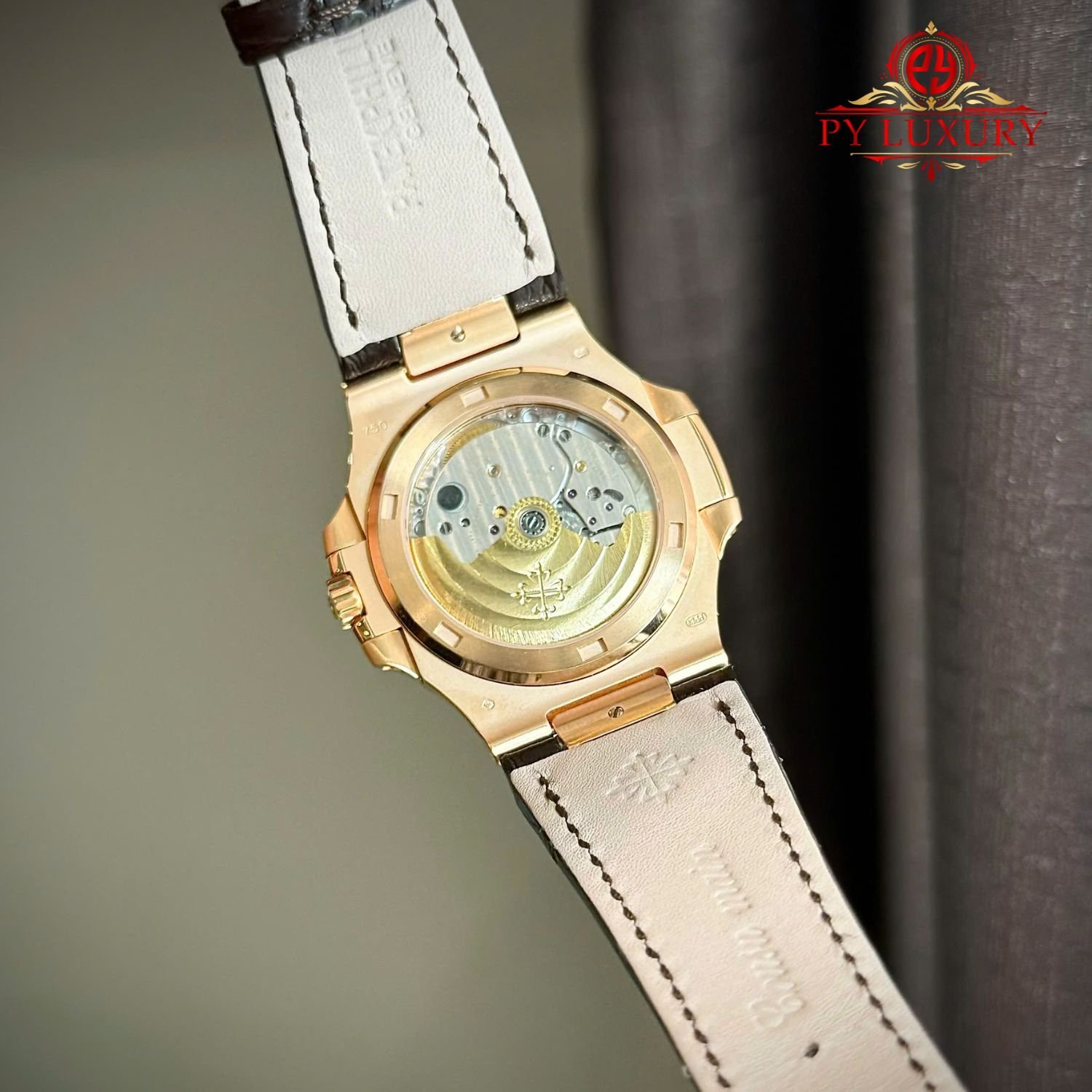 Patek Philippe Nautilus 5711R-001 Grey Dial 18K Gold Wrapped Leather Strap 1:1 Best Replica 40mm - 图片 7
