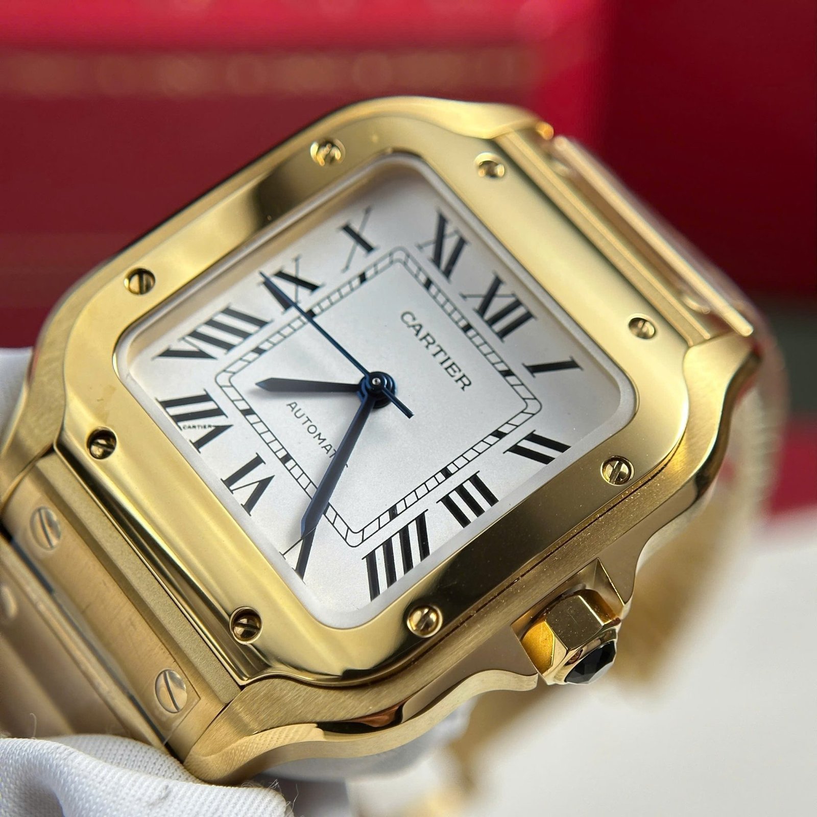 Cartier Santos WGSA0030 Yellow Gold White Dial Medium Model Best Replica BVF 35.1mm - 图片 5