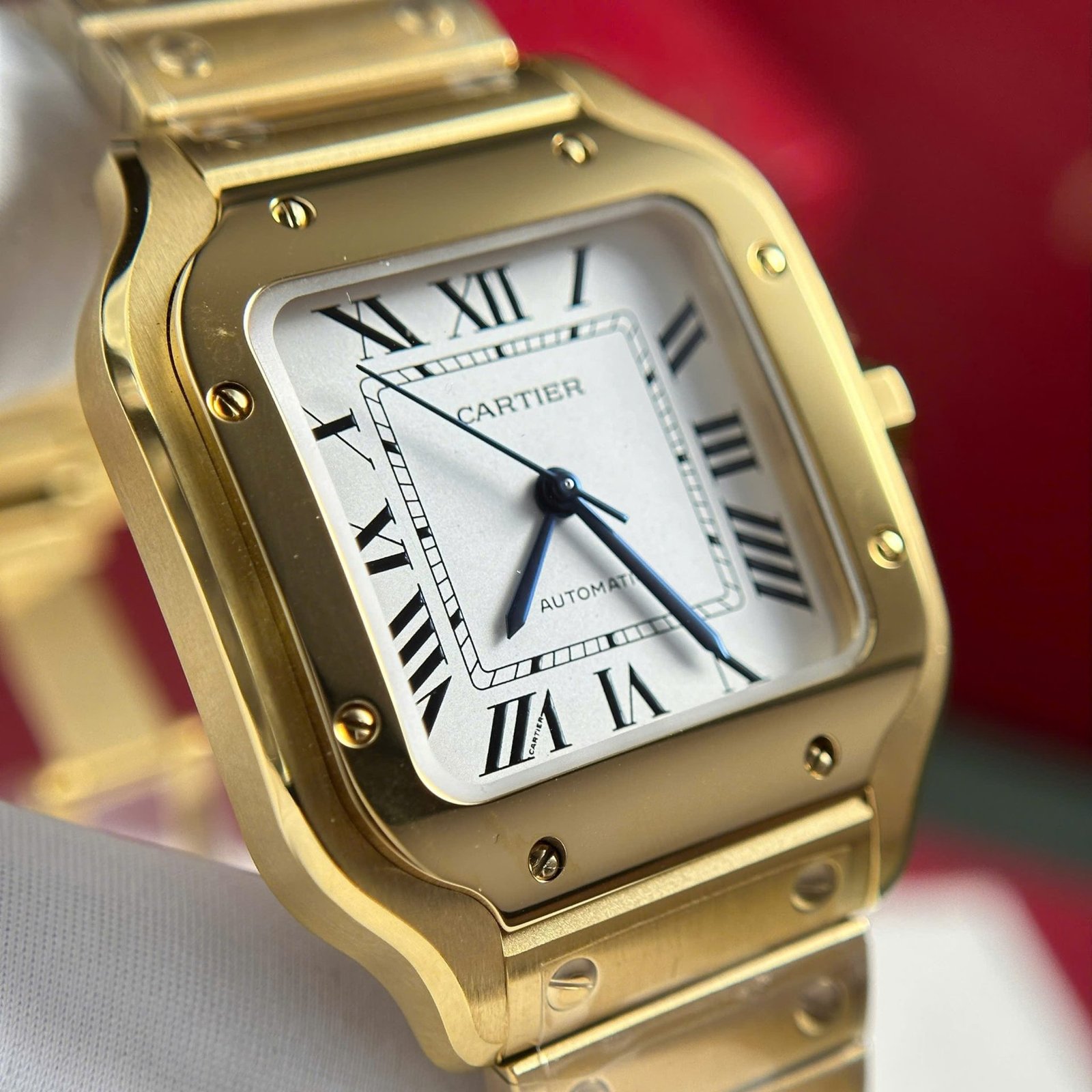 Cartier Santos WGSA0030 Yellow Gold White Dial Medium Model Best Replica BVF 35.1mm - 图片 6
