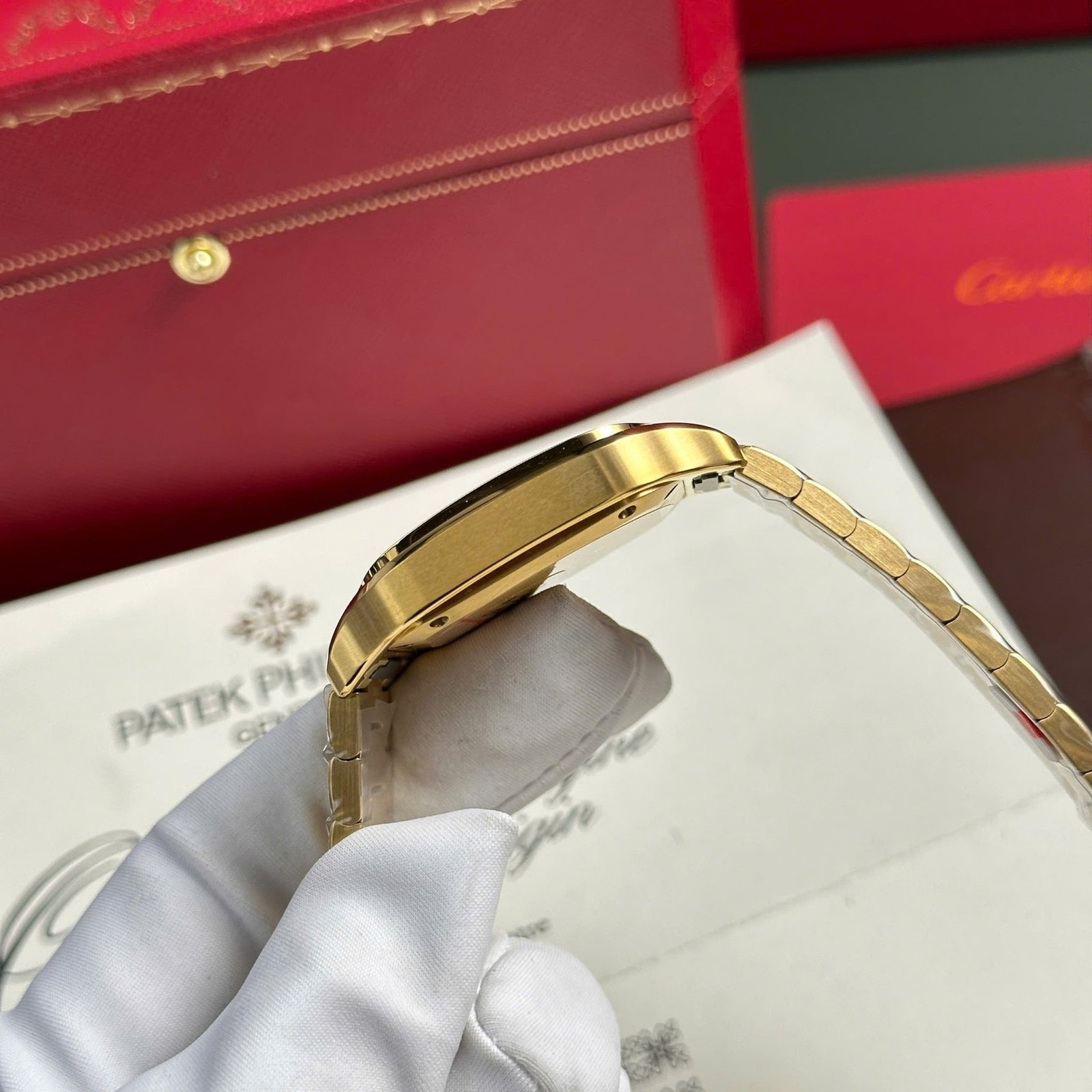 Cartier Santos WGSA0030 Yellow Gold White Dial Medium Model Best Replica BVF 35.1mm - 图片 8