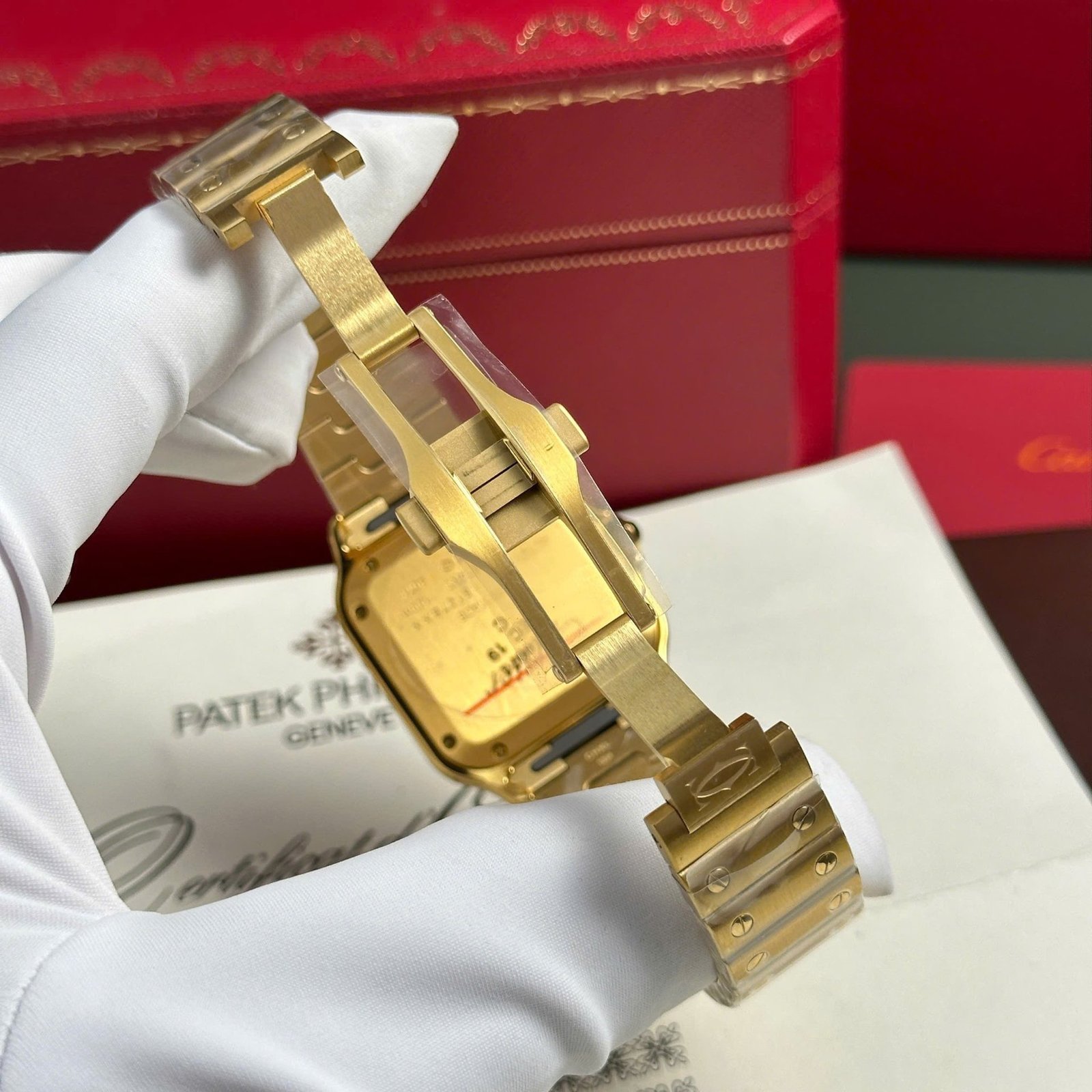 Cartier Santos WGSA0030 Yellow Gold White Dial Medium Model Best Replica BVF 35.1mm - 图片 10