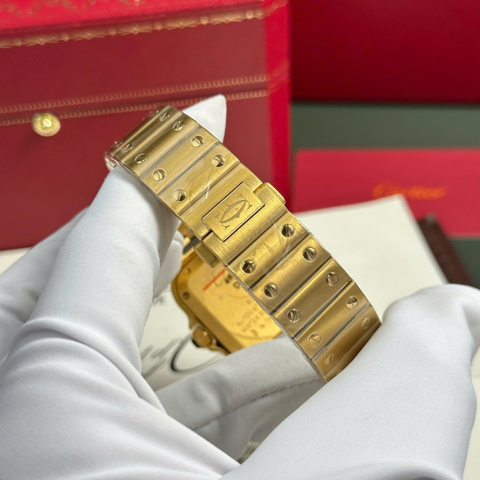Cartier Santos WGSA0030 Yellow Gold White Dial Medium Model Best Replica BVF 35.1mm - 图片 11