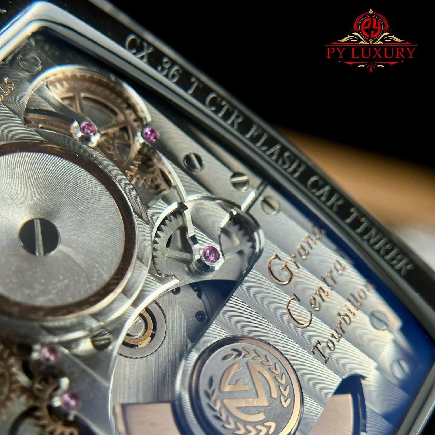 Franck Muller Grand Central Tourbillon Black Carbon Arabic Dial Best Replica 44mm - 图片 10