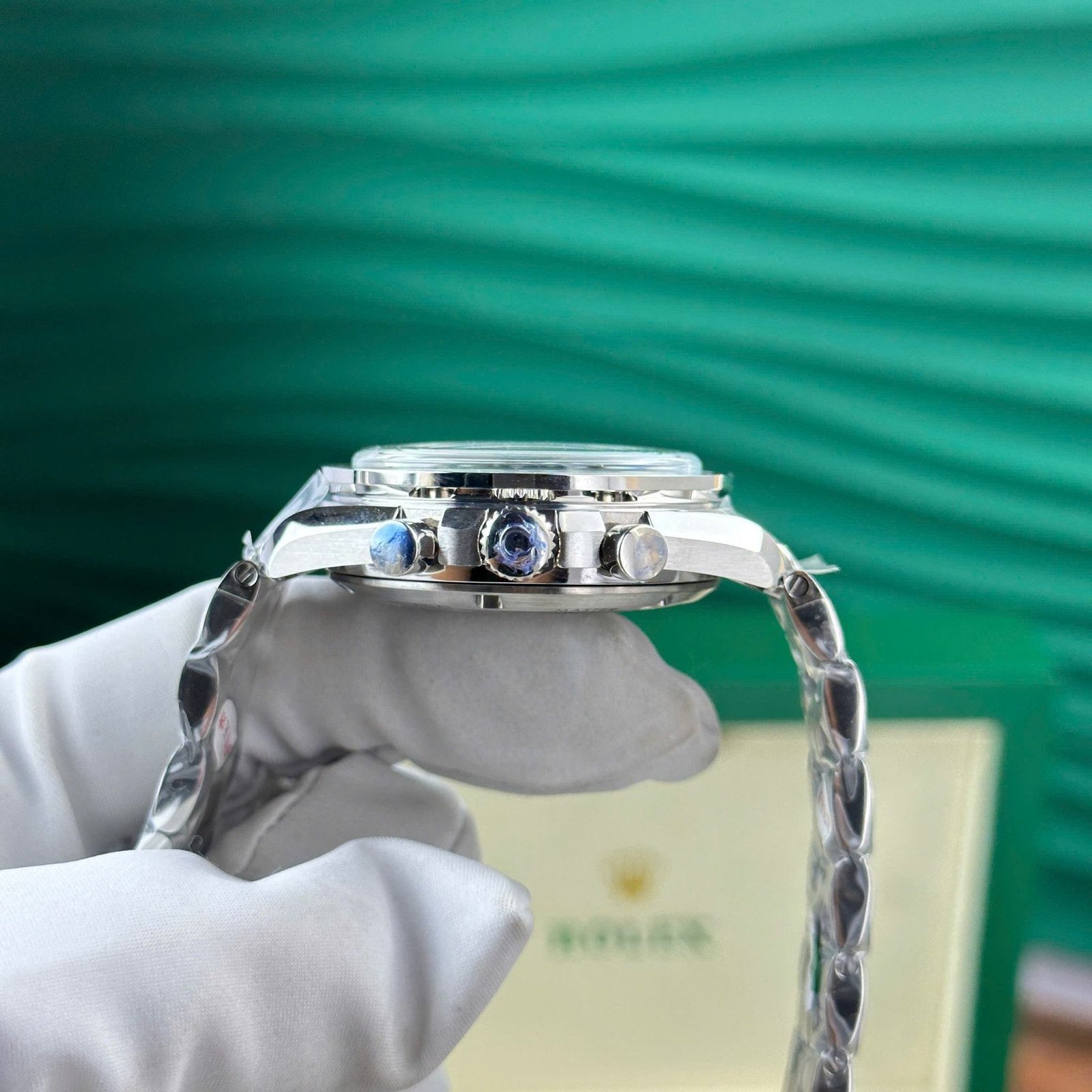 Omega Speedmaster Moonwatch Chronograph Silver Dial Black Bezel Replica 42mm - 图片 4