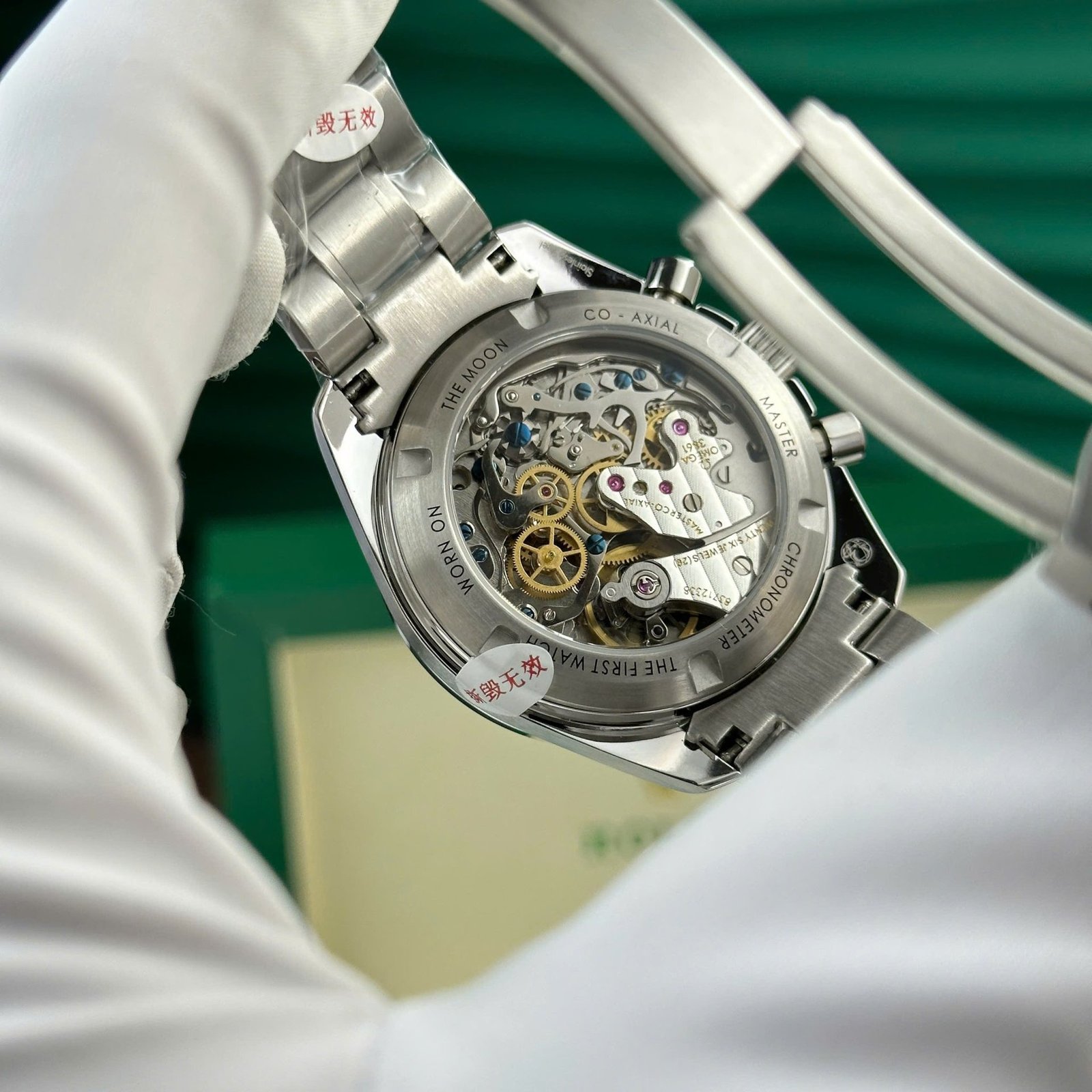Omega Speedmaster Moonwatch Chronograph Silver Dial Black Bezel Replica 42mm - 图片 6