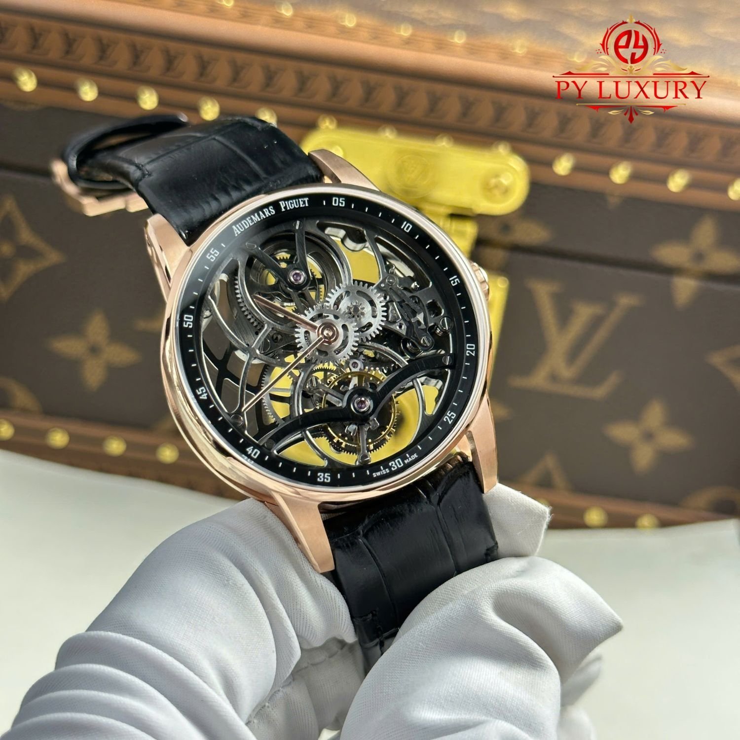 Audemars Piguet Code 11.59 Tourbillon Openworked 26600OR Rose Gold Leather Strap 1:1 Best Replica APPF 41mm - 图片 2