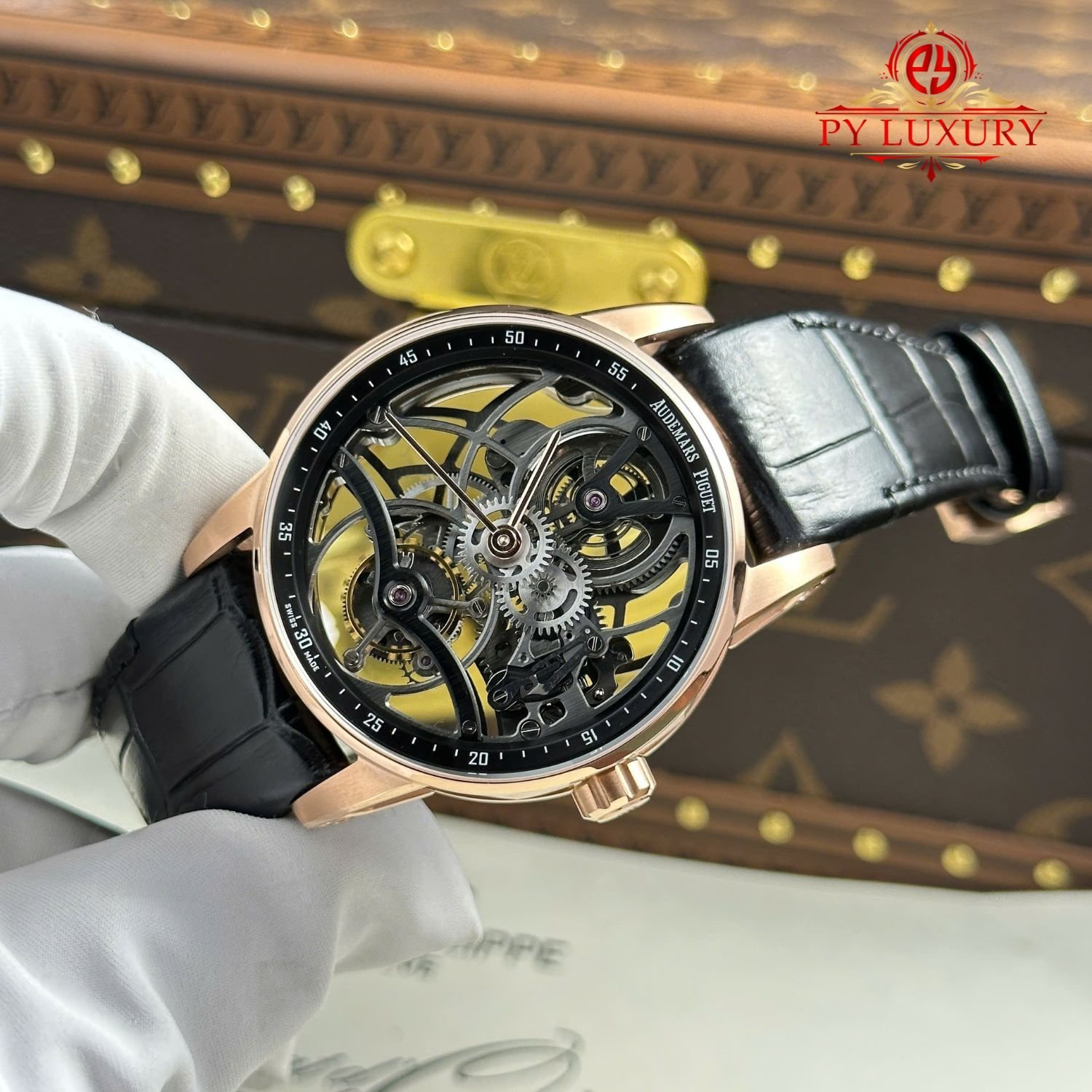 Audemars Piguet Code 11.59 Tourbillon Openworked 26600OR Rose Gold Leather Strap 1:1 Best Replica APPF 41mm - 图片 3