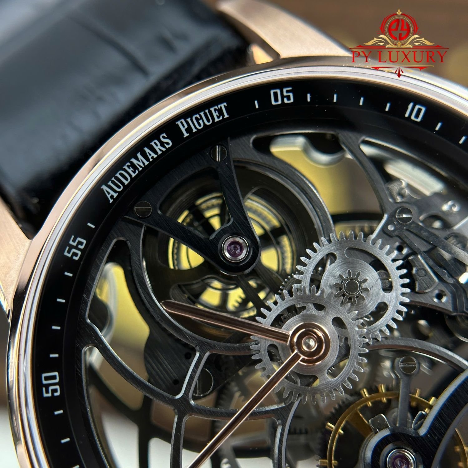 Audemars Piguet Code 11.59 Tourbillon Openworked 26600OR Rose Gold Leather Strap 1:1 Best Replica APPF 41mm - 图片 4