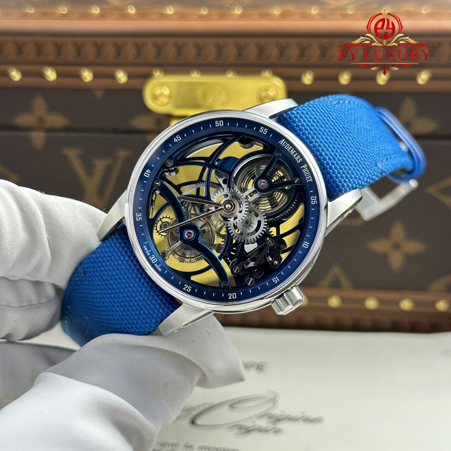 Audemars Piguet Code 11.59 Tourbillon Openworked 26600NB Electric Blue Textile Strap 1:1 Best Replica APPF 41mm - 图片 2