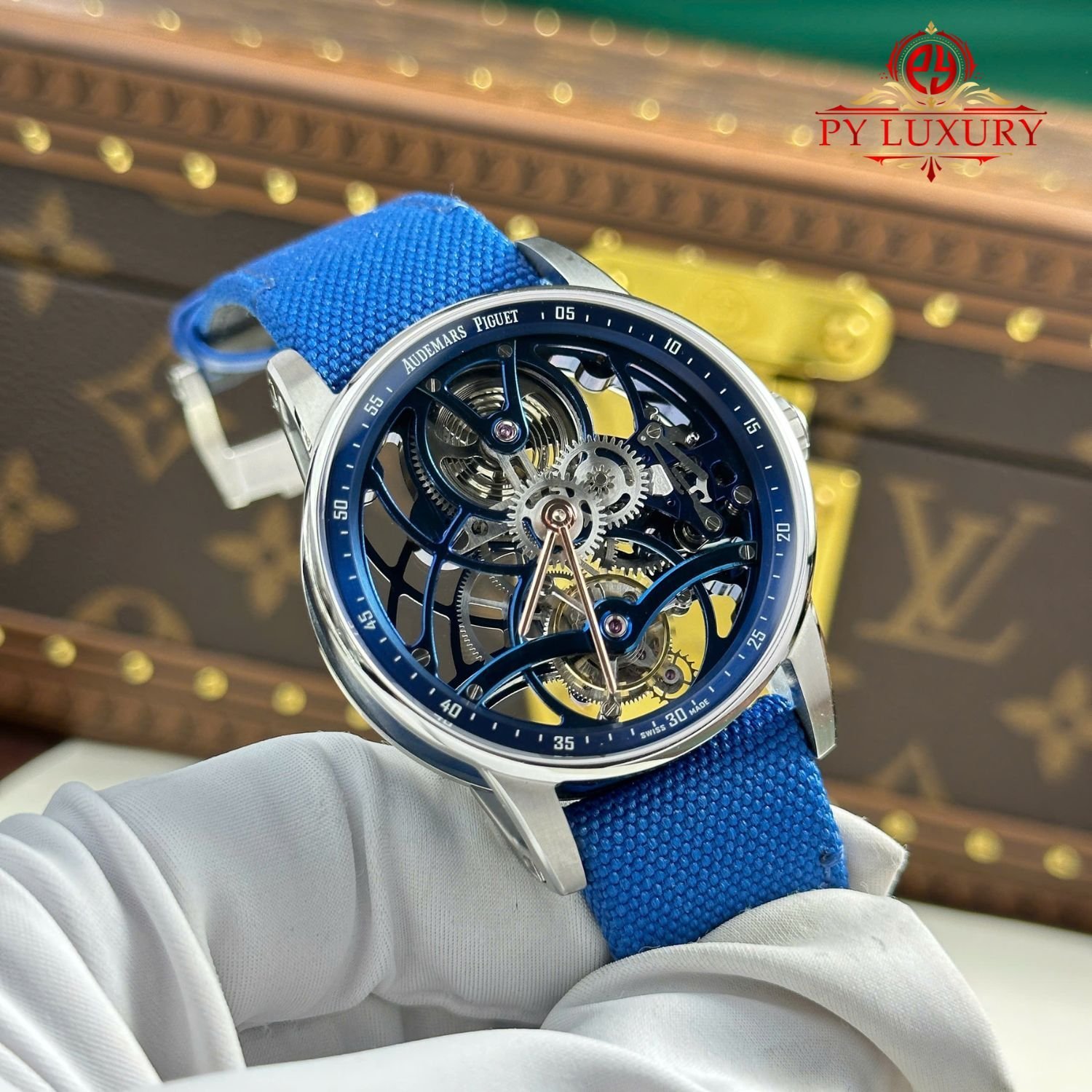 Audemars Piguet Code 11.59 Tourbillon Openworked 26600NB Electric Blue Textile Strap 1:1 Best Replica APPF 41mm - 图片 3