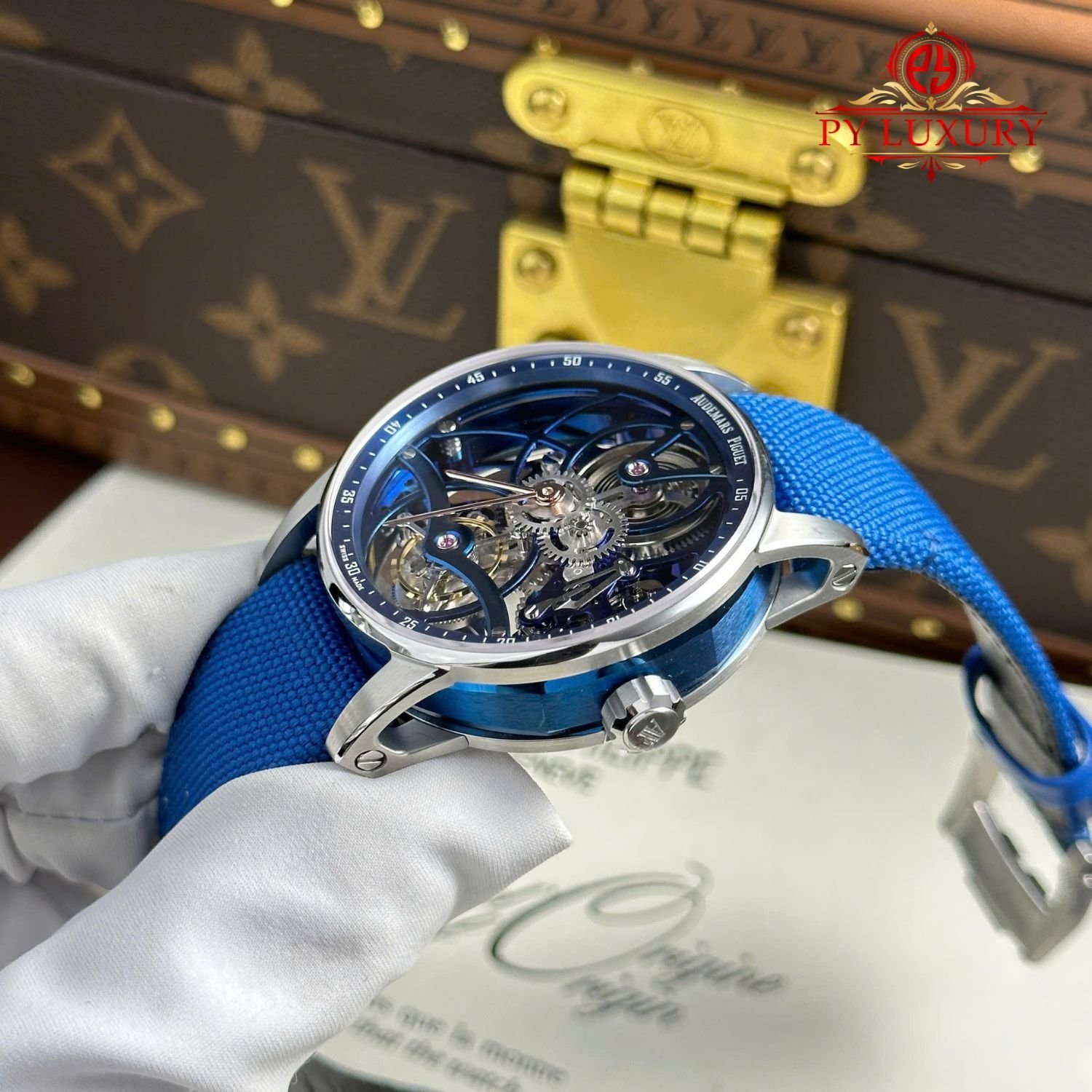 Audemars Piguet Code 11.59 Tourbillon Openworked 26600NB Electric Blue Textile Strap 1:1 Best Replica APPF 41mm - 图片 7