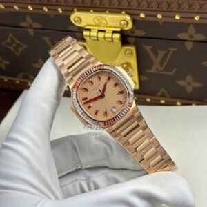 Patek Philippe Nautilus 7118/1300R-001 Gold Dial Rose Gold 1:1 Best Copy 3KF 35.2mm
