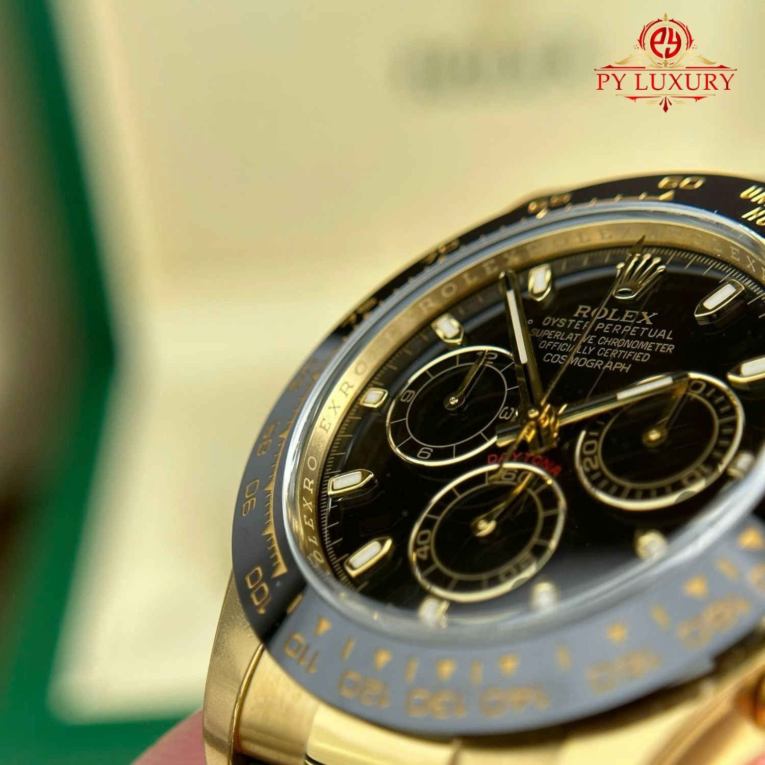 Rolex Cosmograph Daytona 116518LN Yellow Gold Black Dial Oysterflex Strap 1:1 Best Copy Clean Factory 40mm - 图片 8