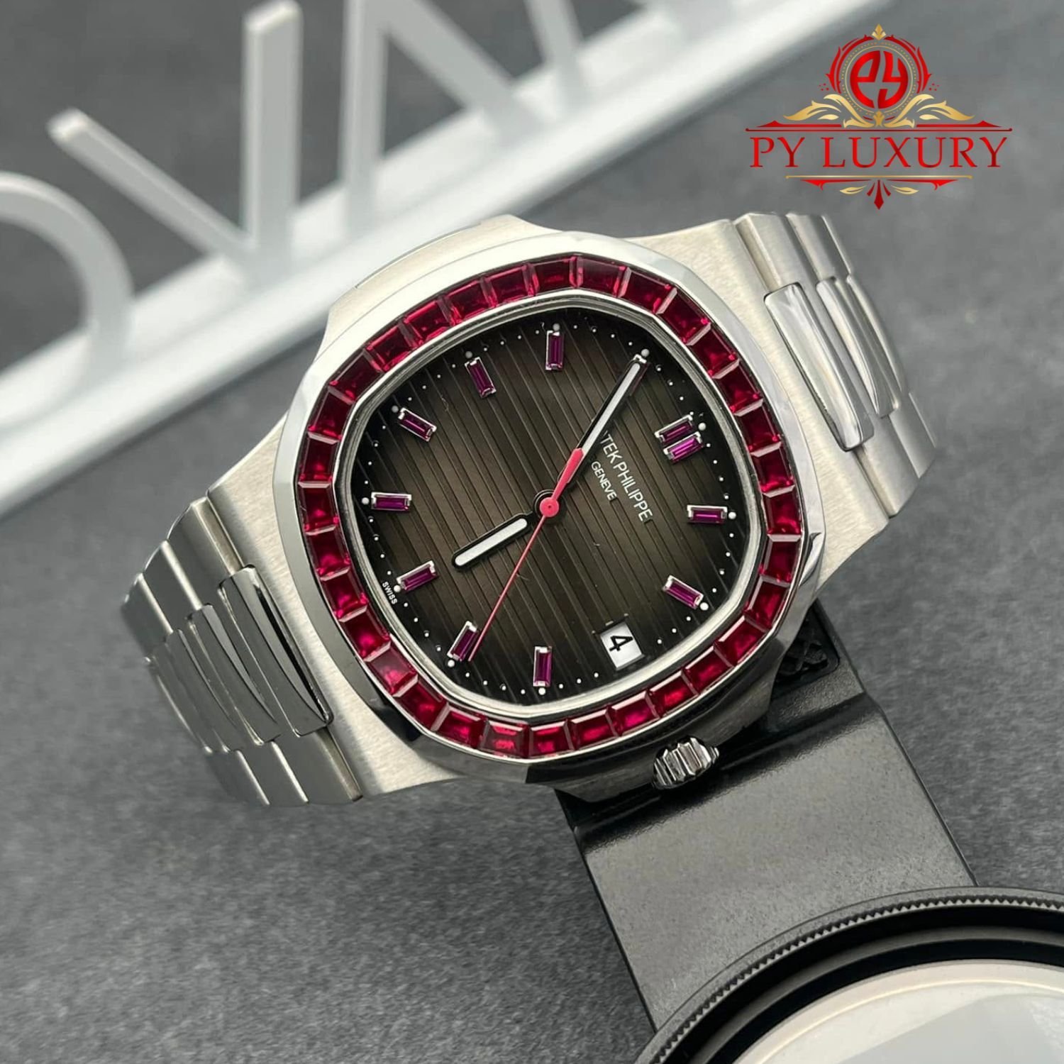 Patek Philippe Nautilus 5711/112P-001 Platinum Custom Made 1:1 Natural Ruby 40mm - 图片 3
