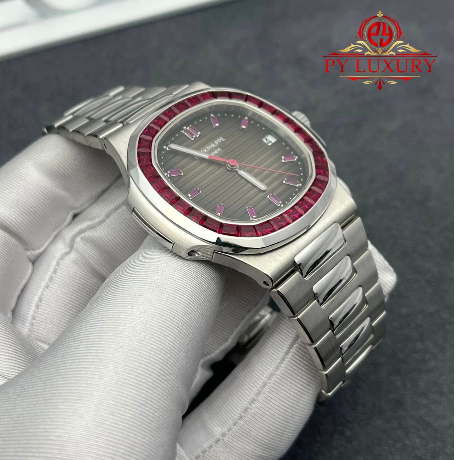 Patek Philippe Nautilus 5711/112P-001 Platinum Custom Made 1:1 Natural Ruby 40mm - 图片 4