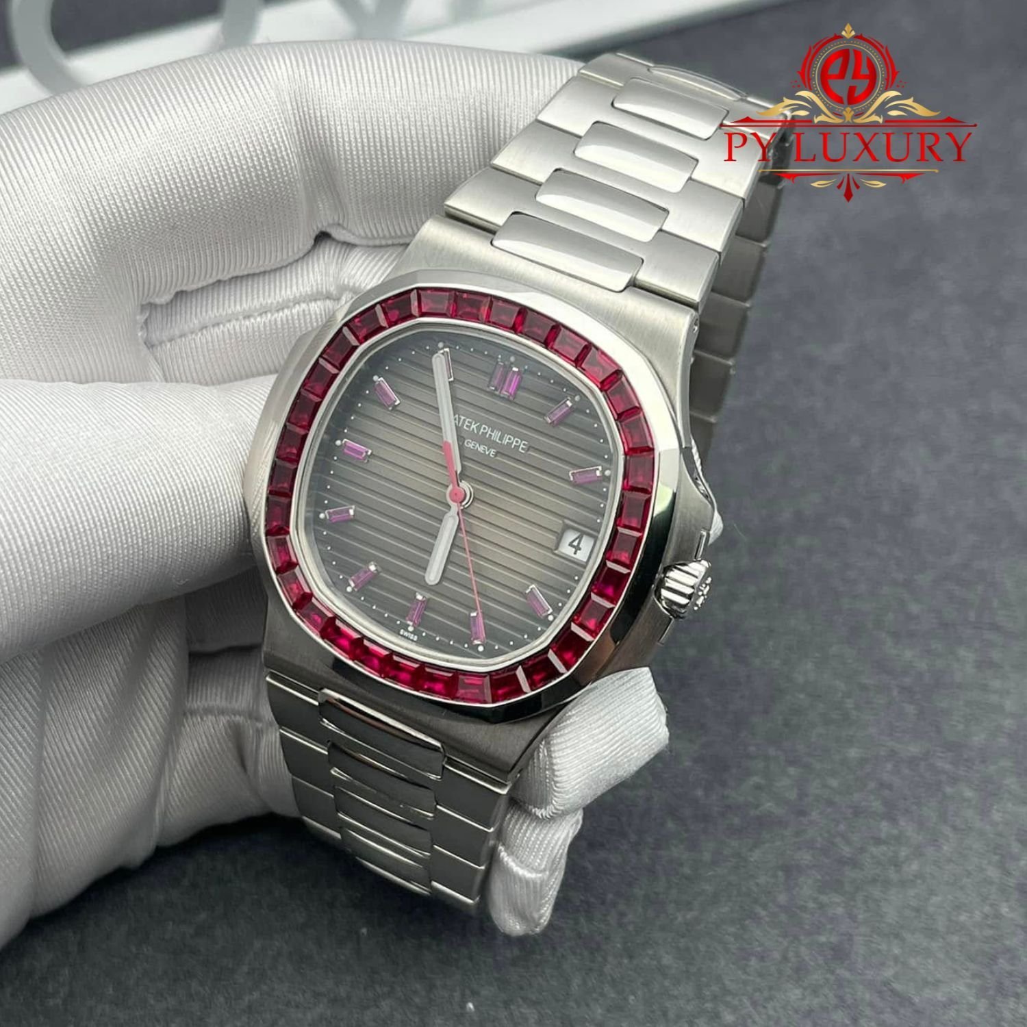 Patek Philippe Nautilus 5711/112P-001 Platinum Custom Made 1:1 Natural Ruby 40mm - 图片 5
