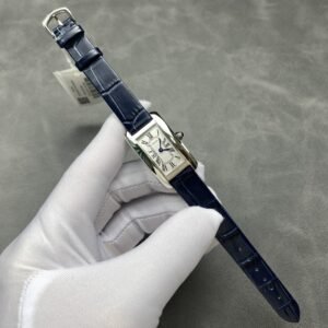 Cartier Tank Américaine WSTA0117 Steel Silver Dial Small Model Leather Strap Best Replica 35.4 mm x 19.4 mm