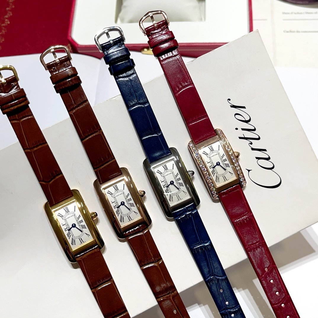 Cartier Tank Américaine WJTA0059 Rose Gold Silver Dial Stone-set Bezel Small Model Best Replica 35.4 mm x 19.4 mm - 图片 9