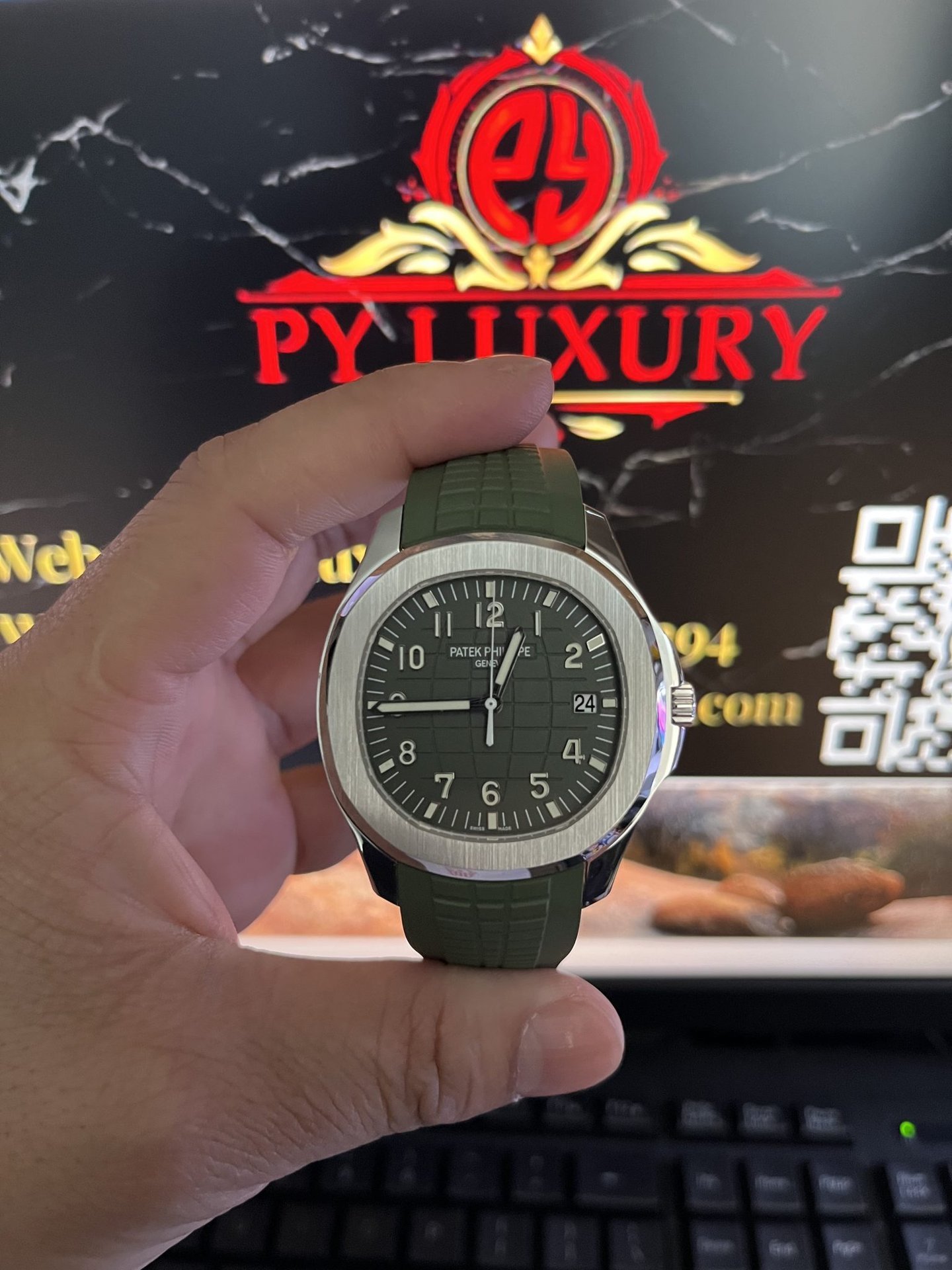Patek Philippe Aquanaut 5168G-010 Khaki Green Pure 18K White Gold 1:1 Custom Made 42.2mm