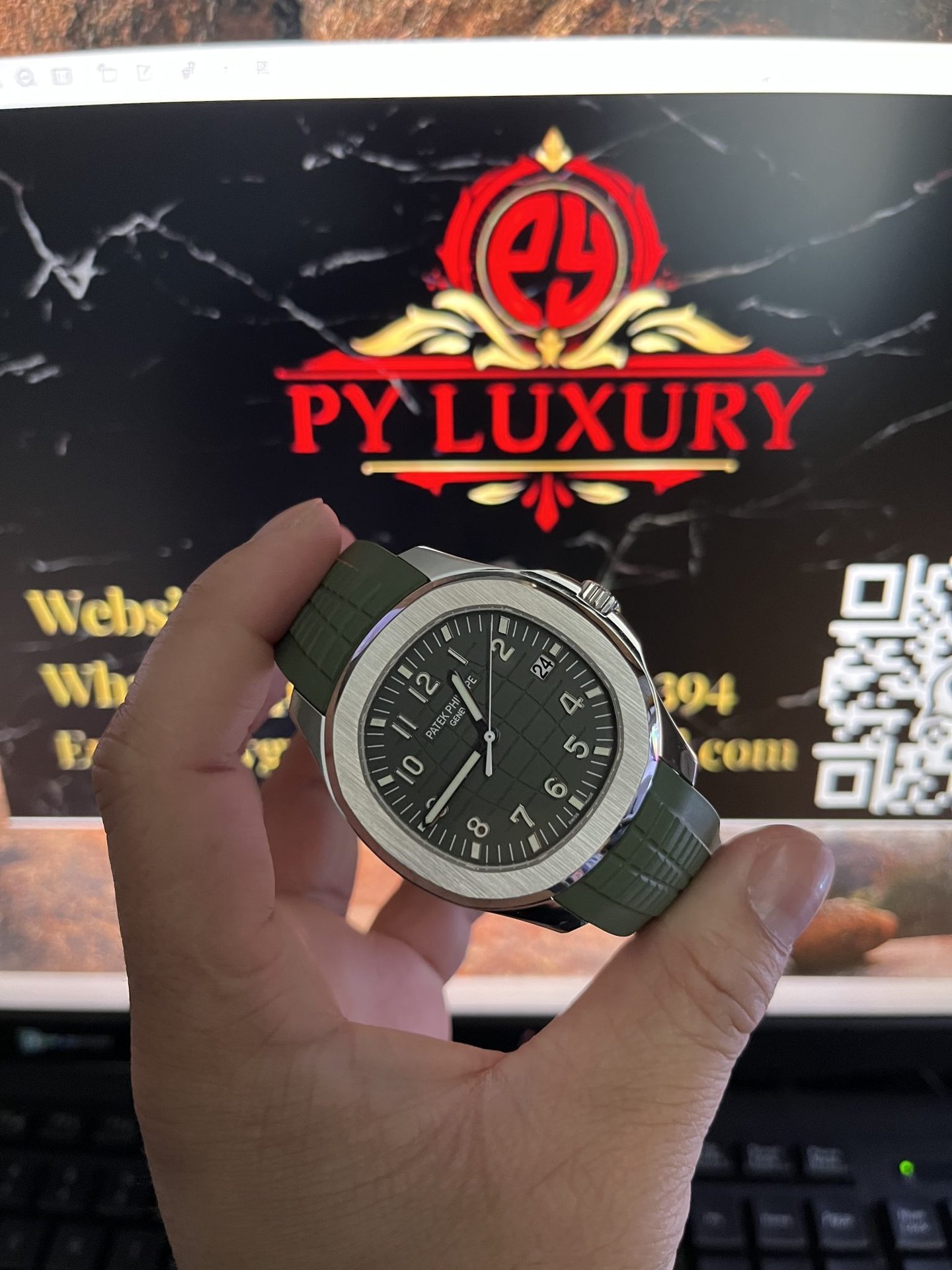 Patek Philippe Aquanaut 5168G-010 Khaki Green Pure 18K White Gold 1:1 Custom Made 42.2mm - 图片 2