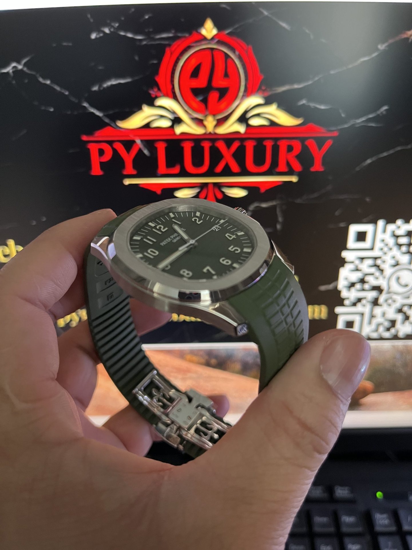 Patek Philippe Aquanaut 5168G-010 Khaki Green Pure 18K White Gold 1:1 Custom Made 42.2mm - 图片 3
