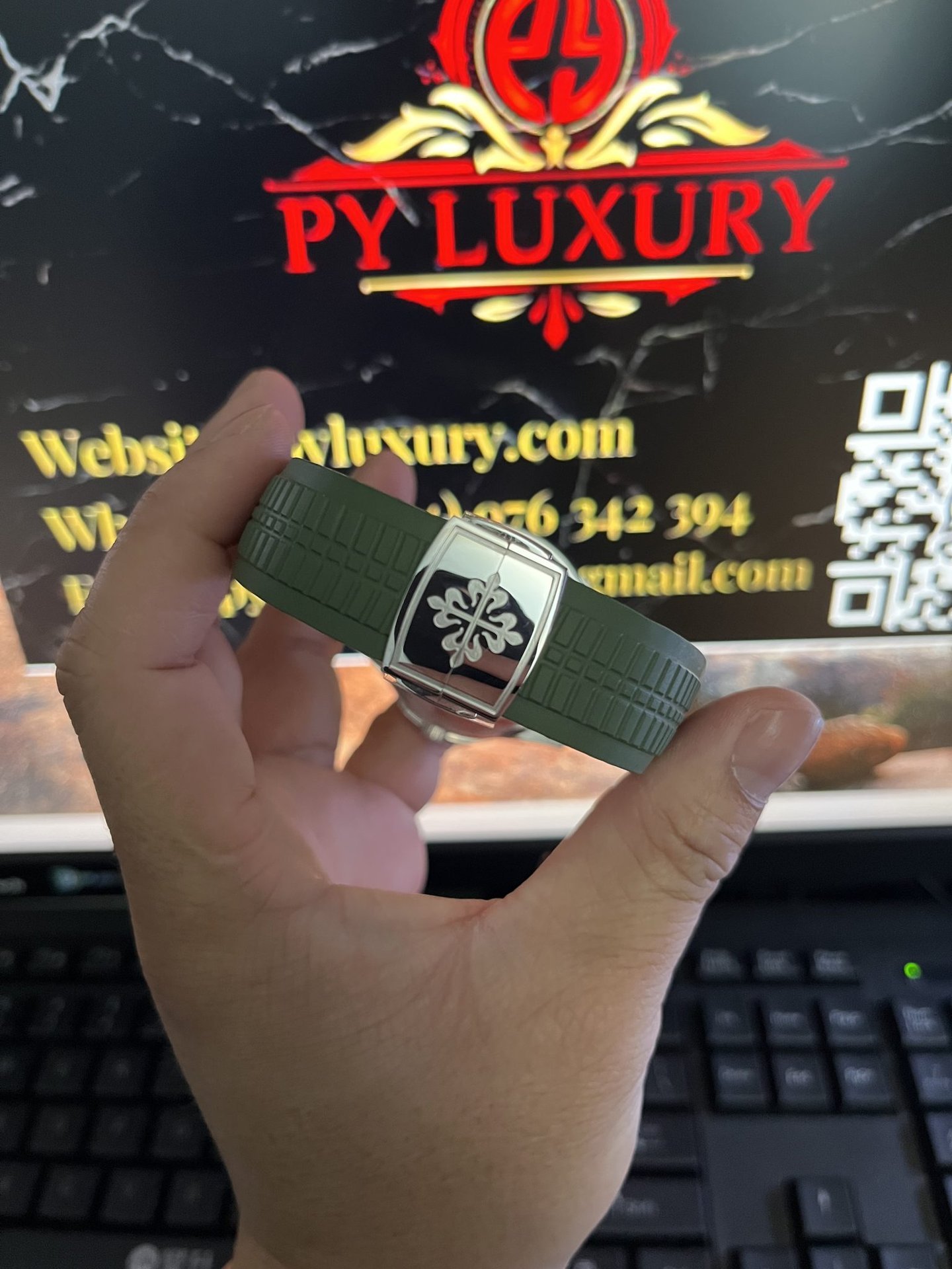 Patek Philippe Aquanaut 5168G-010 Khaki Green Pure 18K White Gold 1:1 Custom Made 42.2mm - 图片 8