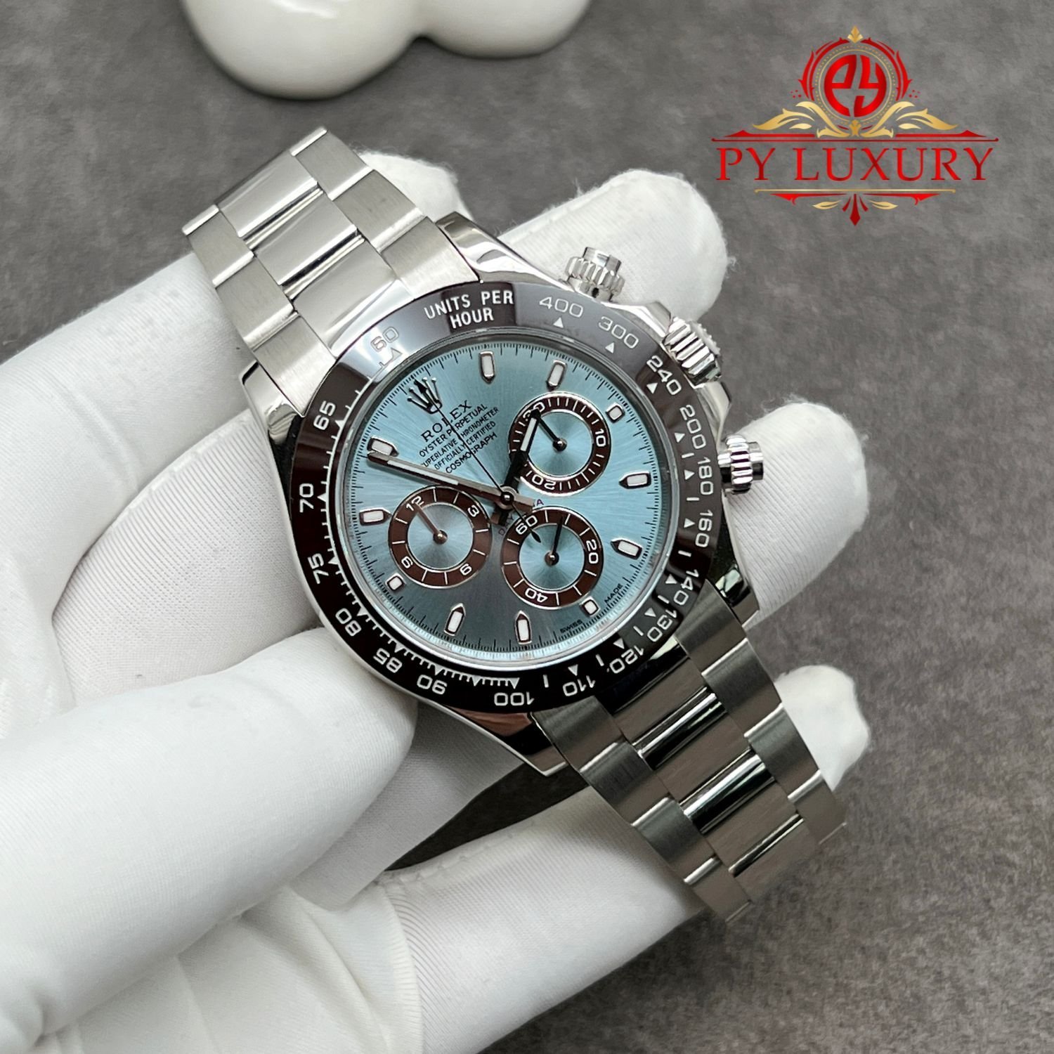 Rolex Daytona 116506 Ice Blue Dial 1:1 Custom Made CNC Real Platinum 950 Super Replica 40mm - 图片 2
