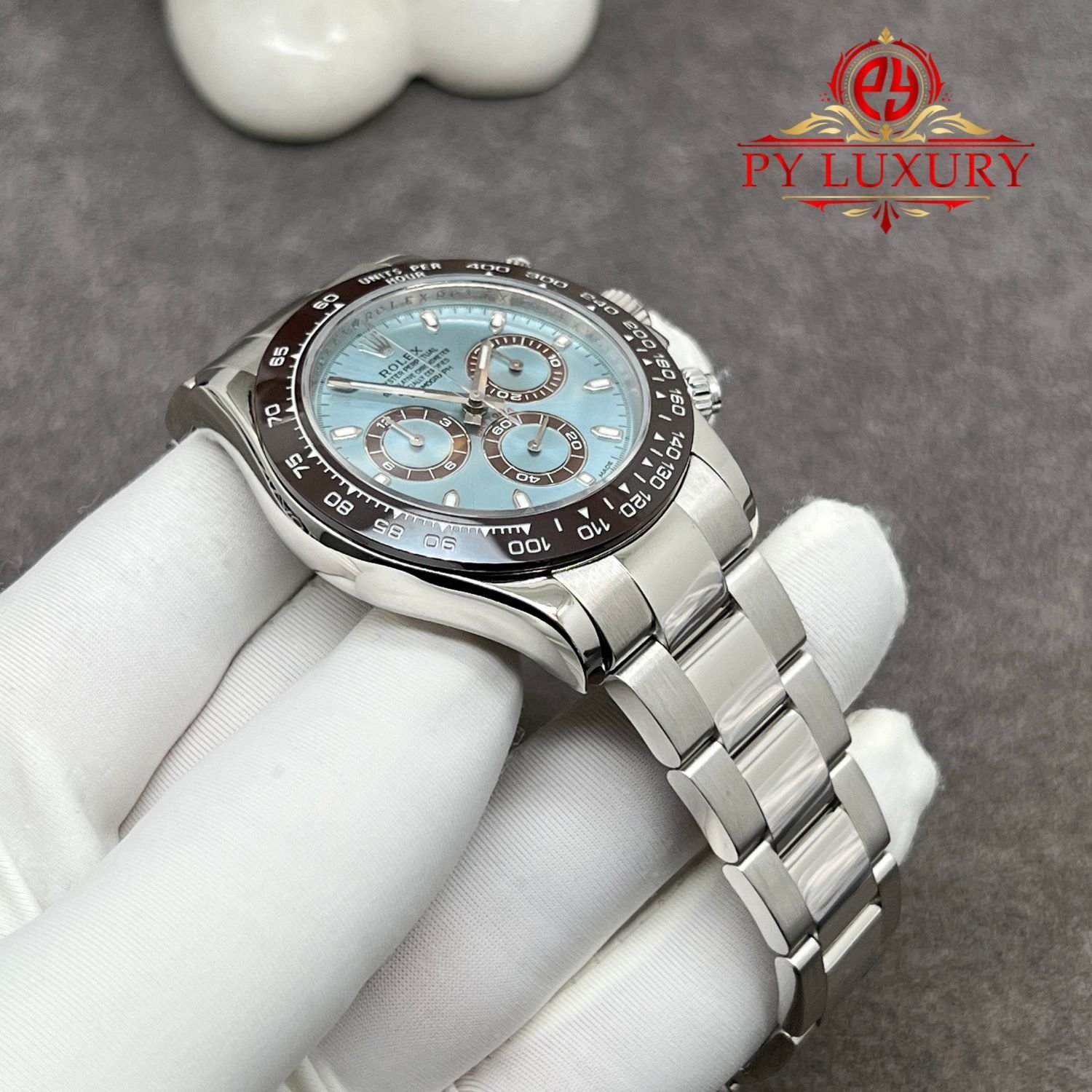 Rolex Daytona 116506 Ice Blue Dial 1:1 Custom Made CNC Real Platinum 950 Super Replica 40mm - 图片 4