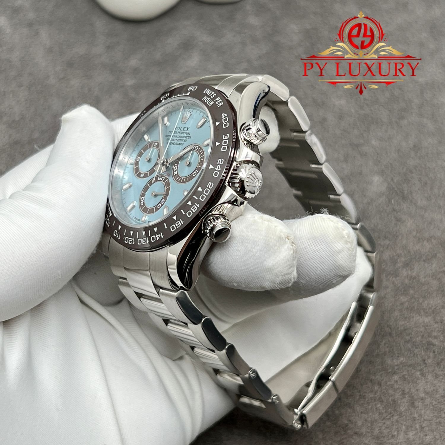 Rolex Daytona 116506 Ice Blue Dial 1:1 Custom Made CNC Real Platinum 950 Super Replica 40mm - 图片 5