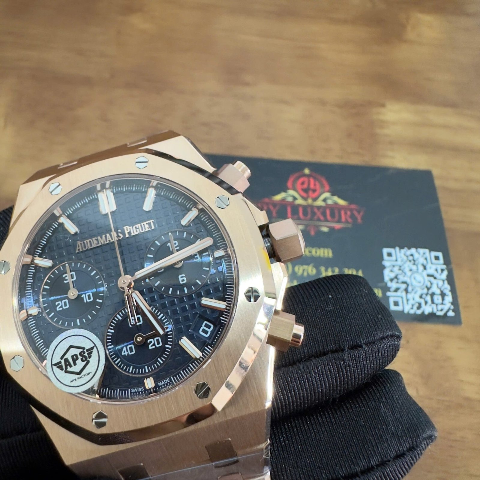 Audemars Piguet Royal Oak Chronograph 26240OR Rose Gold Blue Dial Replica 1:1 Super Clone 41mm - 图片 5