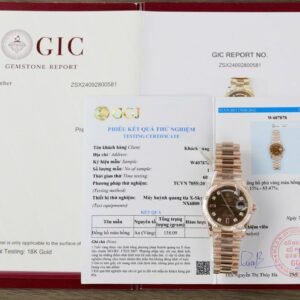 Rolex Day-Date 118235 Chocolate Diamond & Ruby Dial 18K Rose Gold Wrapped 1:1 Replica GMF 36mm