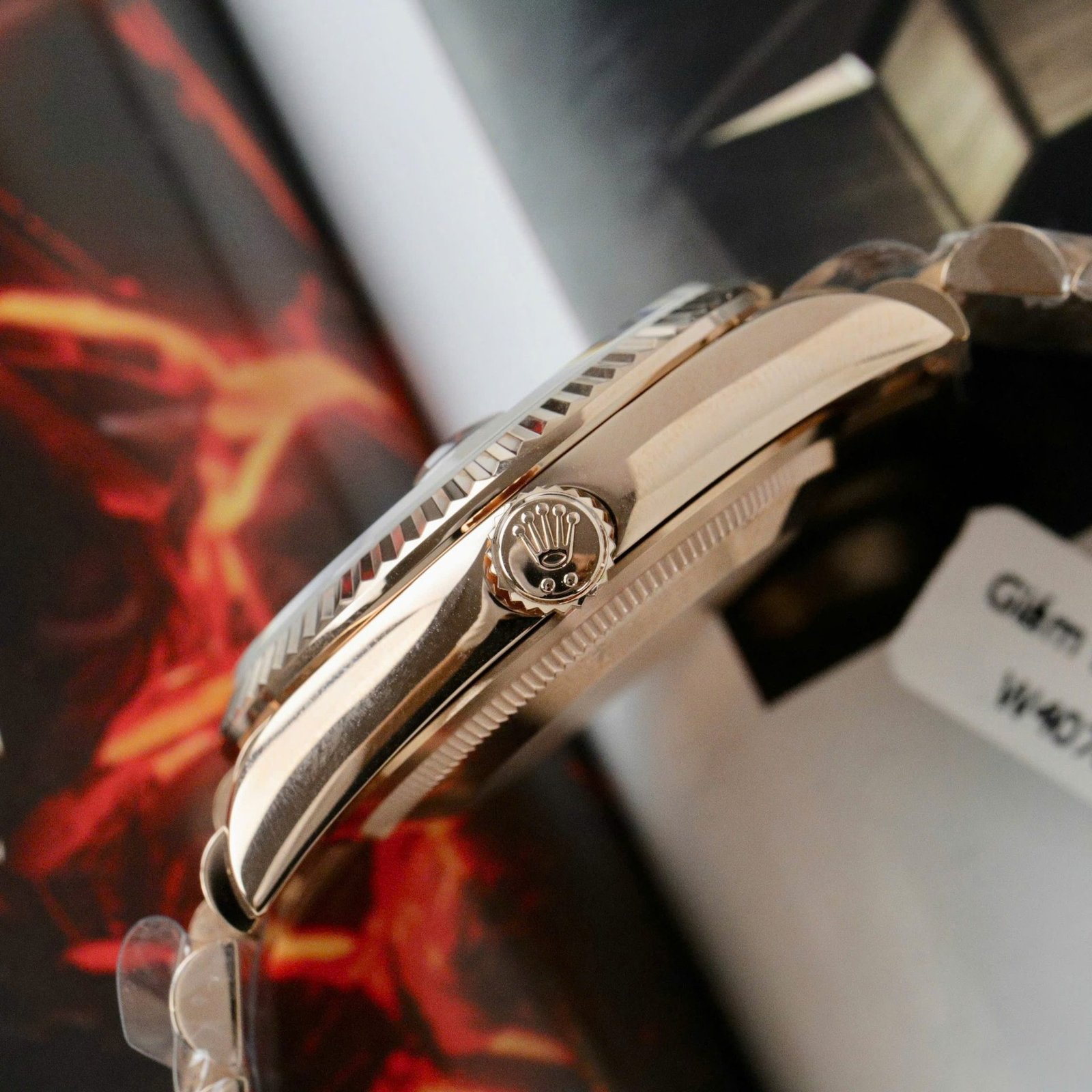 Rolex Day-Date 118235 Chocolate Diamond & Ruby Dial 18K Rose Gold Wrapped 1:1 Replica GMF 36mm - 图片 6