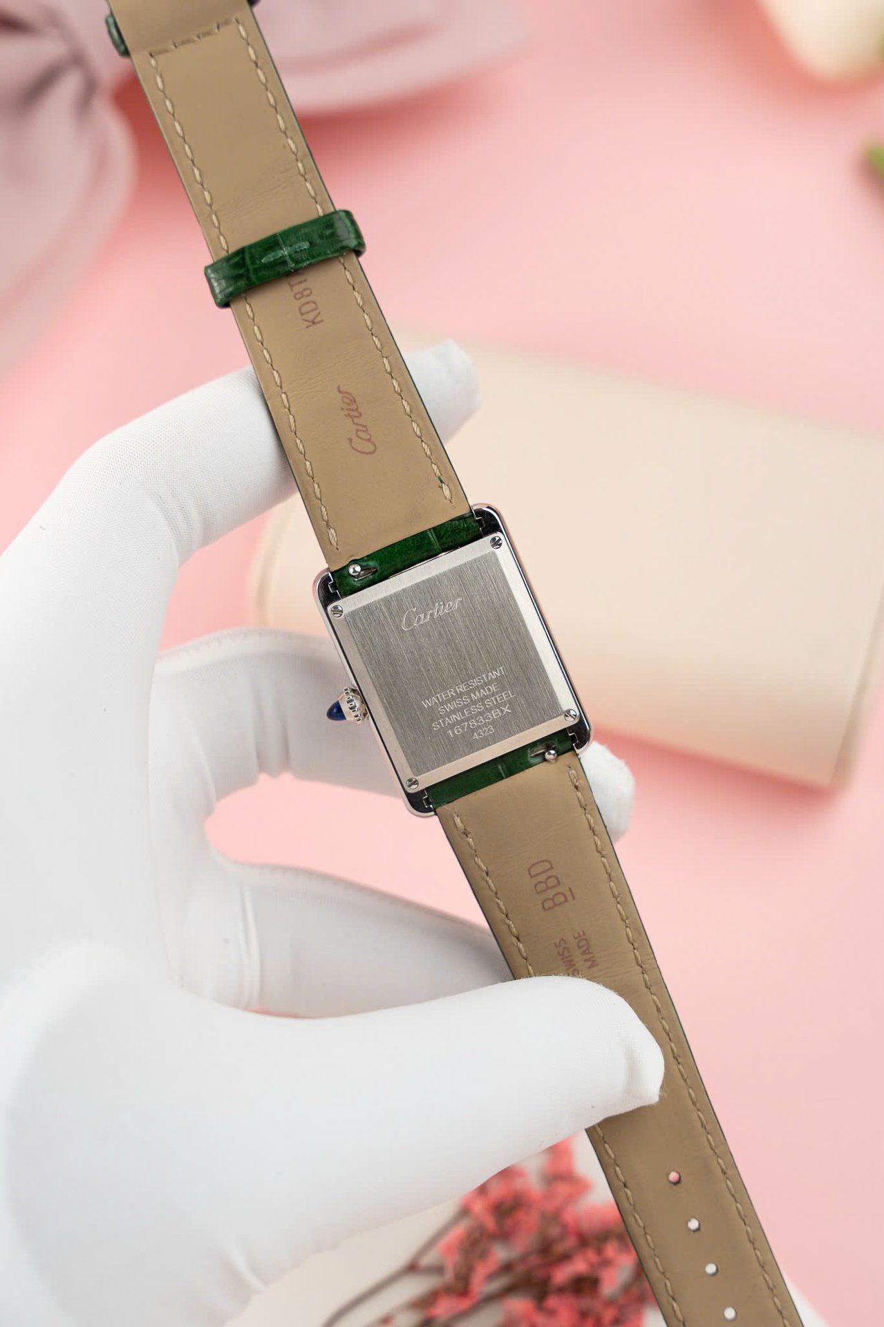 Cartier Tank Must Large WSTA0056 Green Dial Leather Strap 1:1 Best Copy 33.7mm x 25.5mm - 图片 6