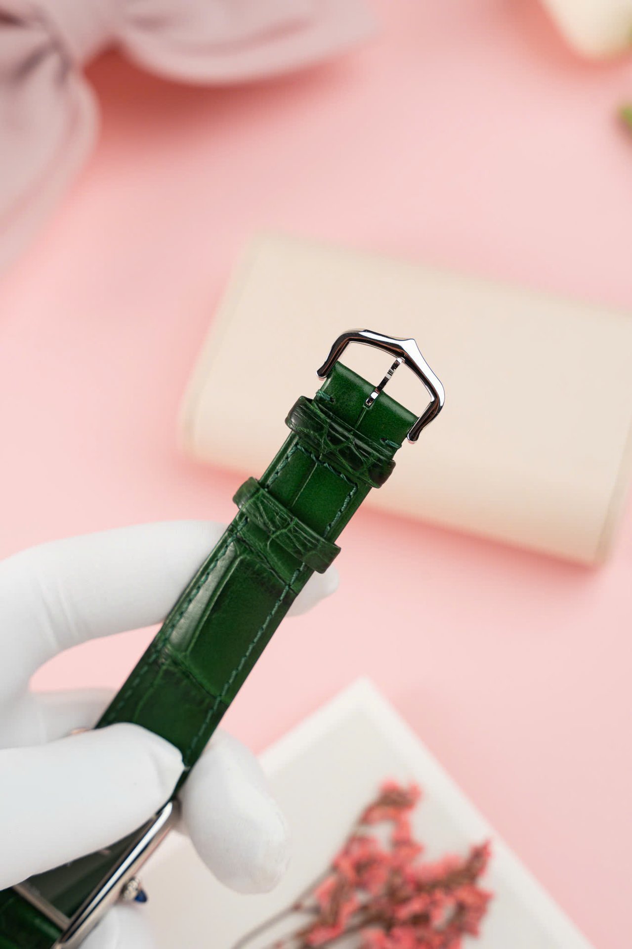 Cartier Tank Must Large WSTA0056 Green Dial Leather Strap 1:1 Best Copy 33.7mm x 25.5mm - 图片 7