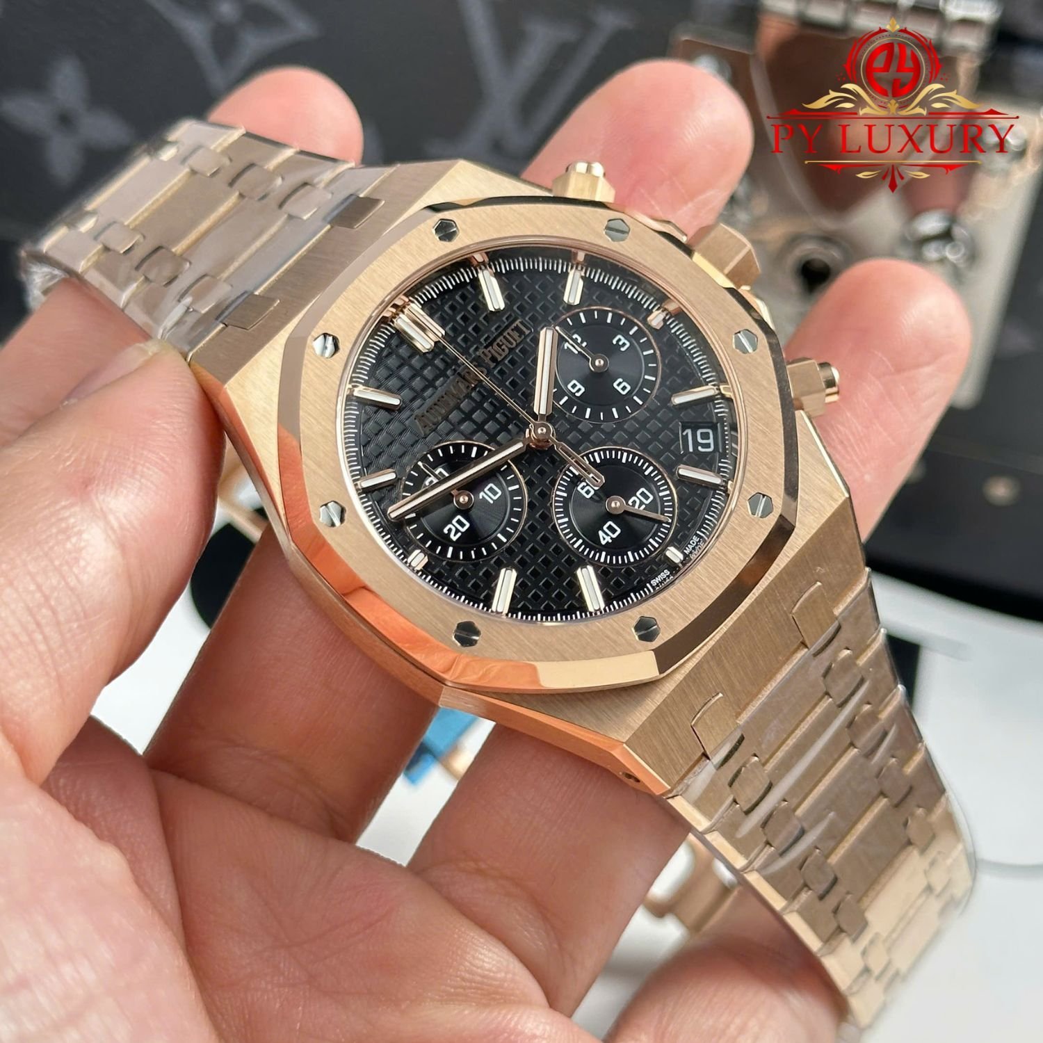 Audemars Piguet Royal Oak 26240OR Chronograph Rose Gold Black Dial 1:1 Best Replica 41mm - 图片 4