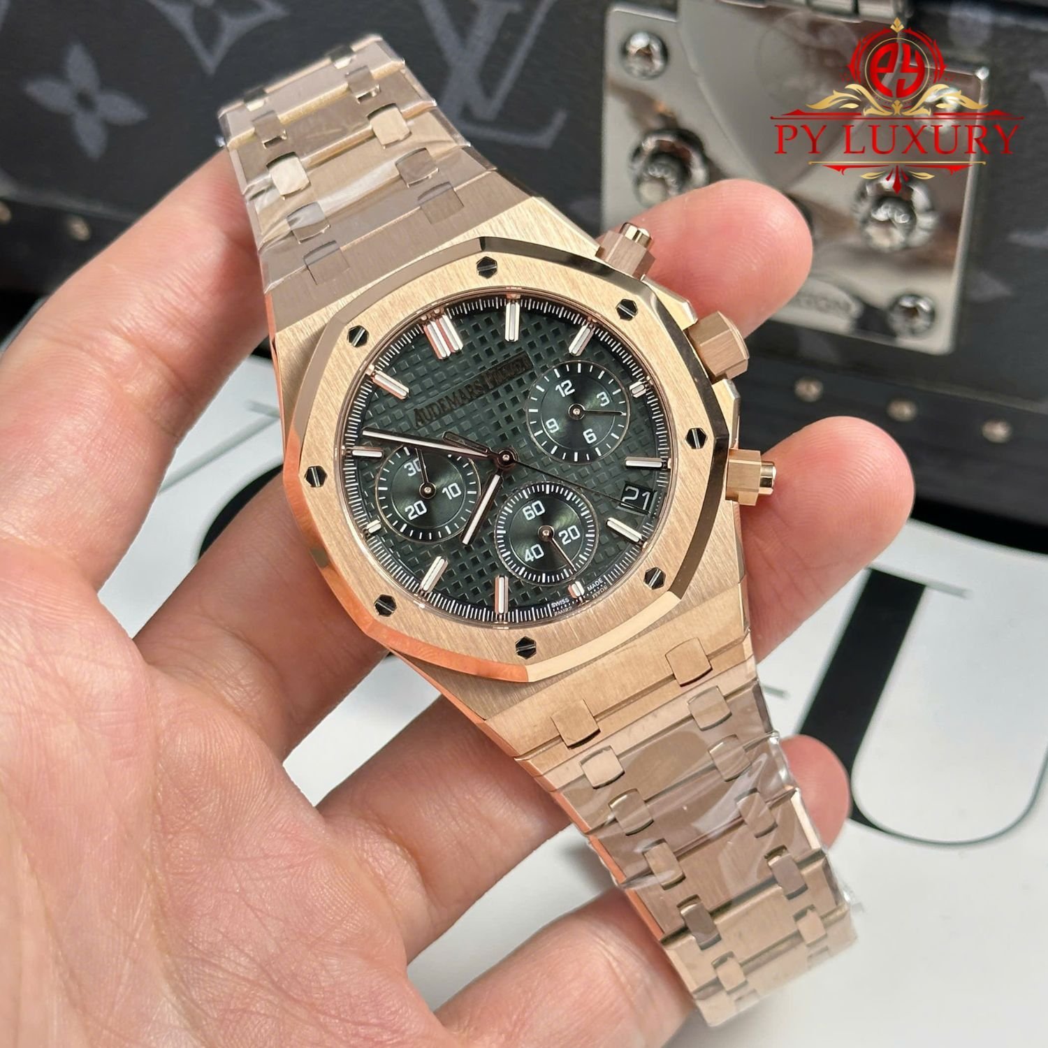 Audemars Piguet Royal Oak 26240OR Chronograph Rose Gold Green Dial 1:1 Best Replica 41mm - 图片 2