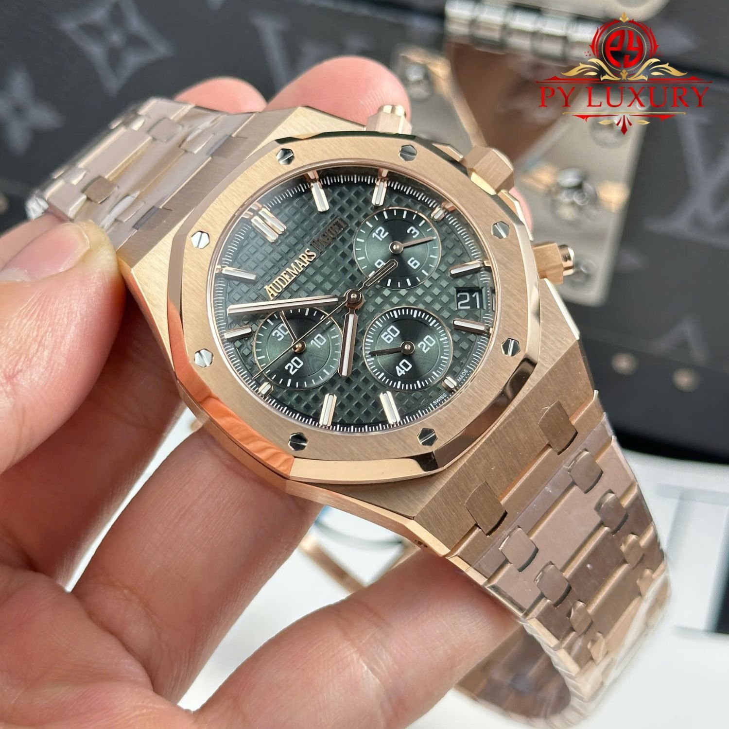 Audemars Piguet Royal Oak 26240OR Chronograph Rose Gold Green Dial 1:1 Best Replica 41mm - 图片 4