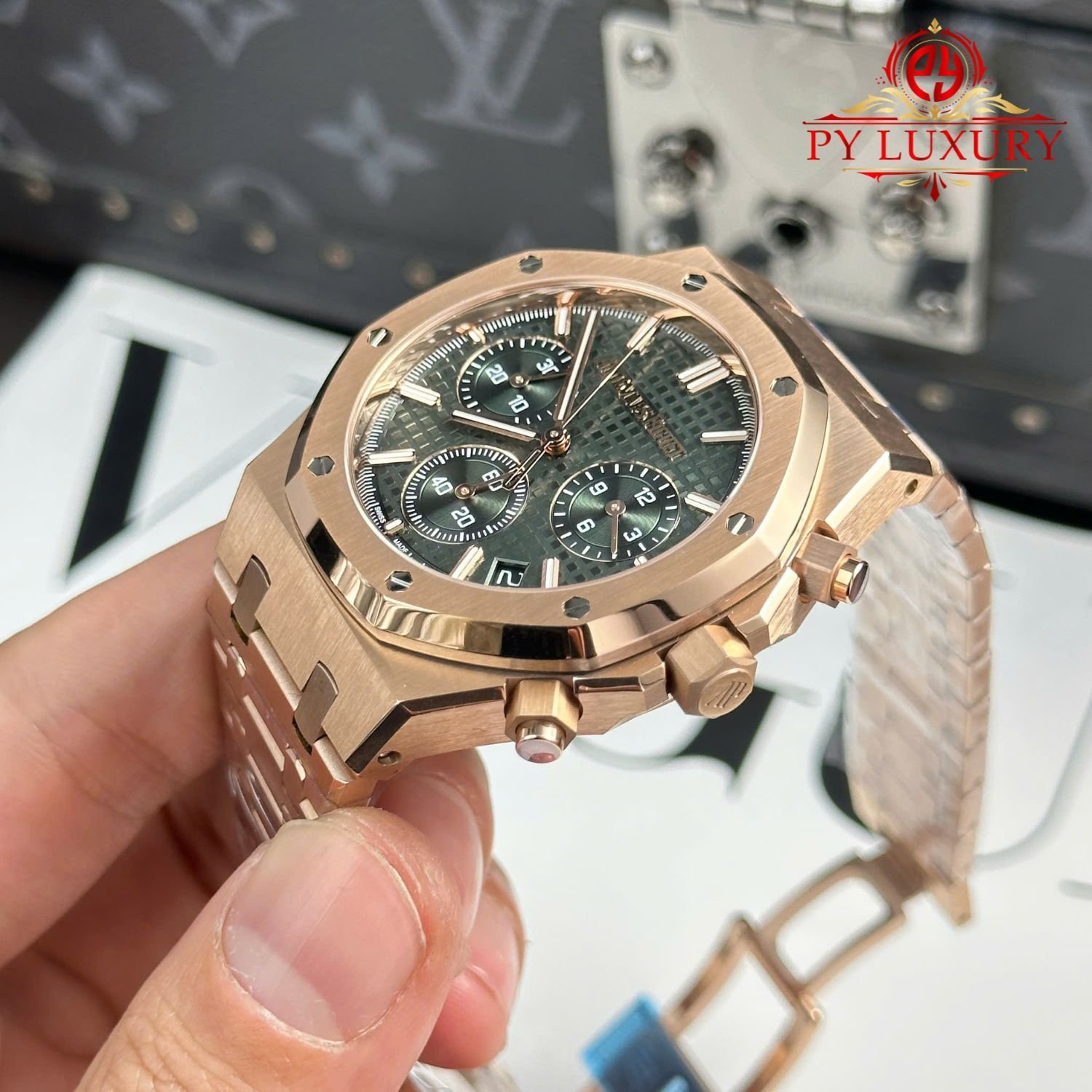 Audemars Piguet Royal Oak 26240OR Chronograph Rose Gold Green Dial 1:1 Best Replica 41mm - 图片 5