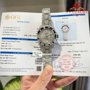 Rolex GMT-Master II Iced Out Moisssanite Baguette Sapphire & Moissanite Bezel 1:1 Best Replica 40mm