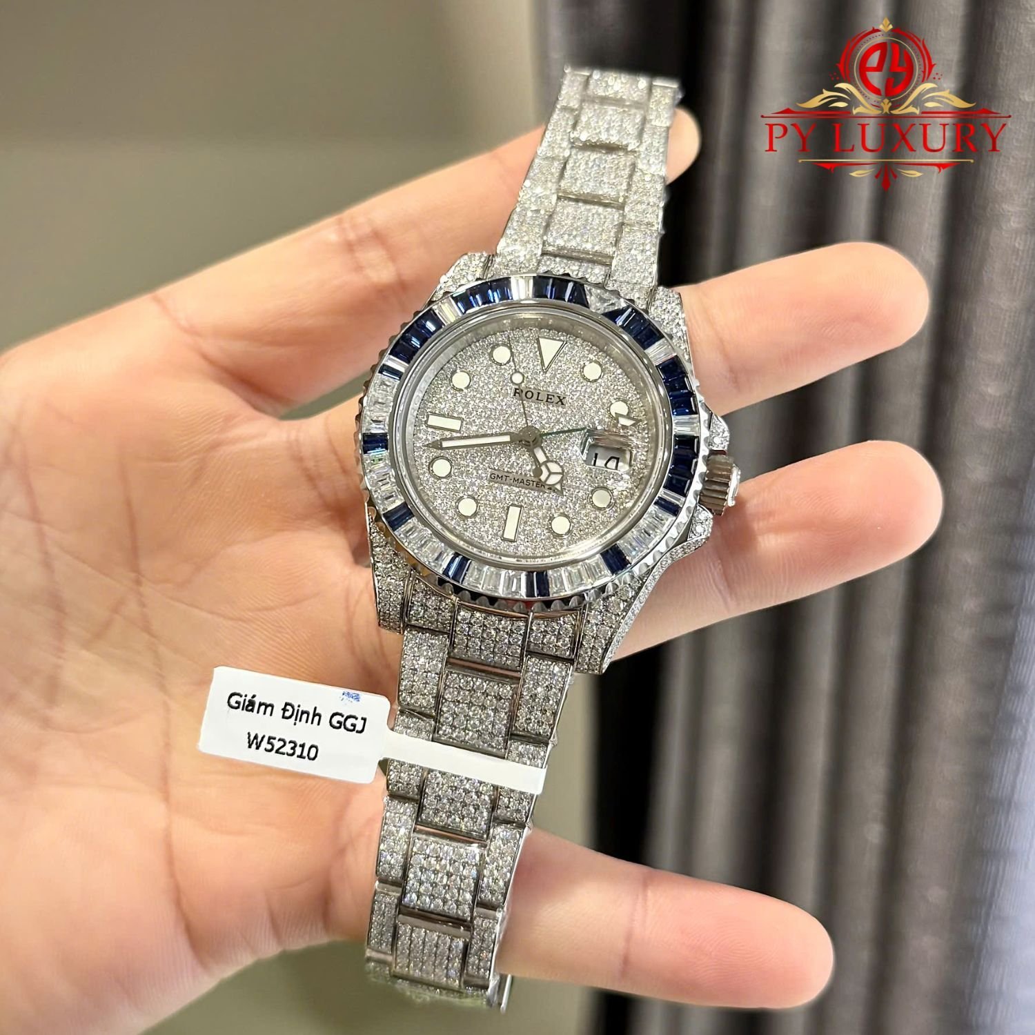 Rolex GMT-Master II Iced Out Moisssanite Baguette Sapphire & Moissanite Bezel 1:1 Best Replica 40mm - 图片 3