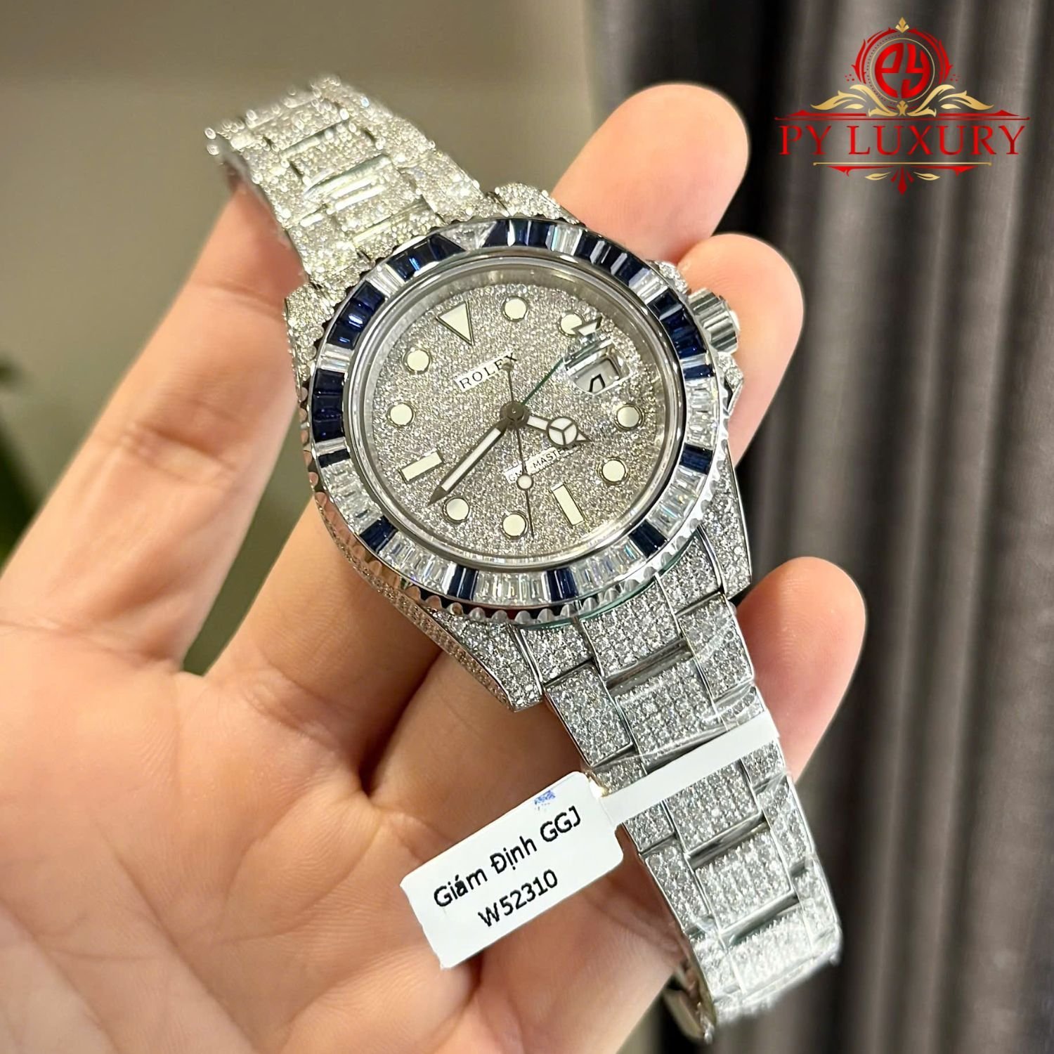 Rolex GMT-Master II Iced Out Moisssanite Baguette Sapphire & Moissanite Bezel 1:1 Best Replica 40mm - 图片 4
