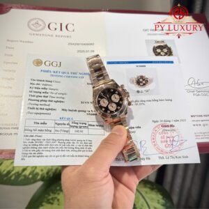 Rolex Daytona 126505-0002 Black & Sundust Diamond-set Dial 18K Gold Wrapped Oyster Bracelet 1:1 Super Clone 40mm