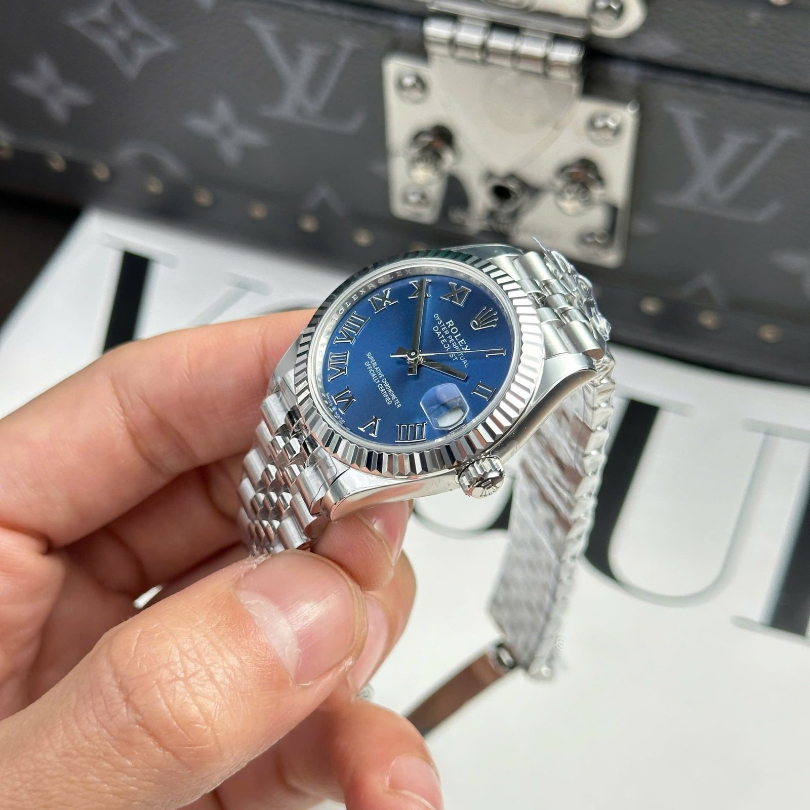 Rolex Datejust 278274 Blue Roman Dial Fluted Bezel Jubilee Bracelet Best Replica THB 31mm - 图片 3