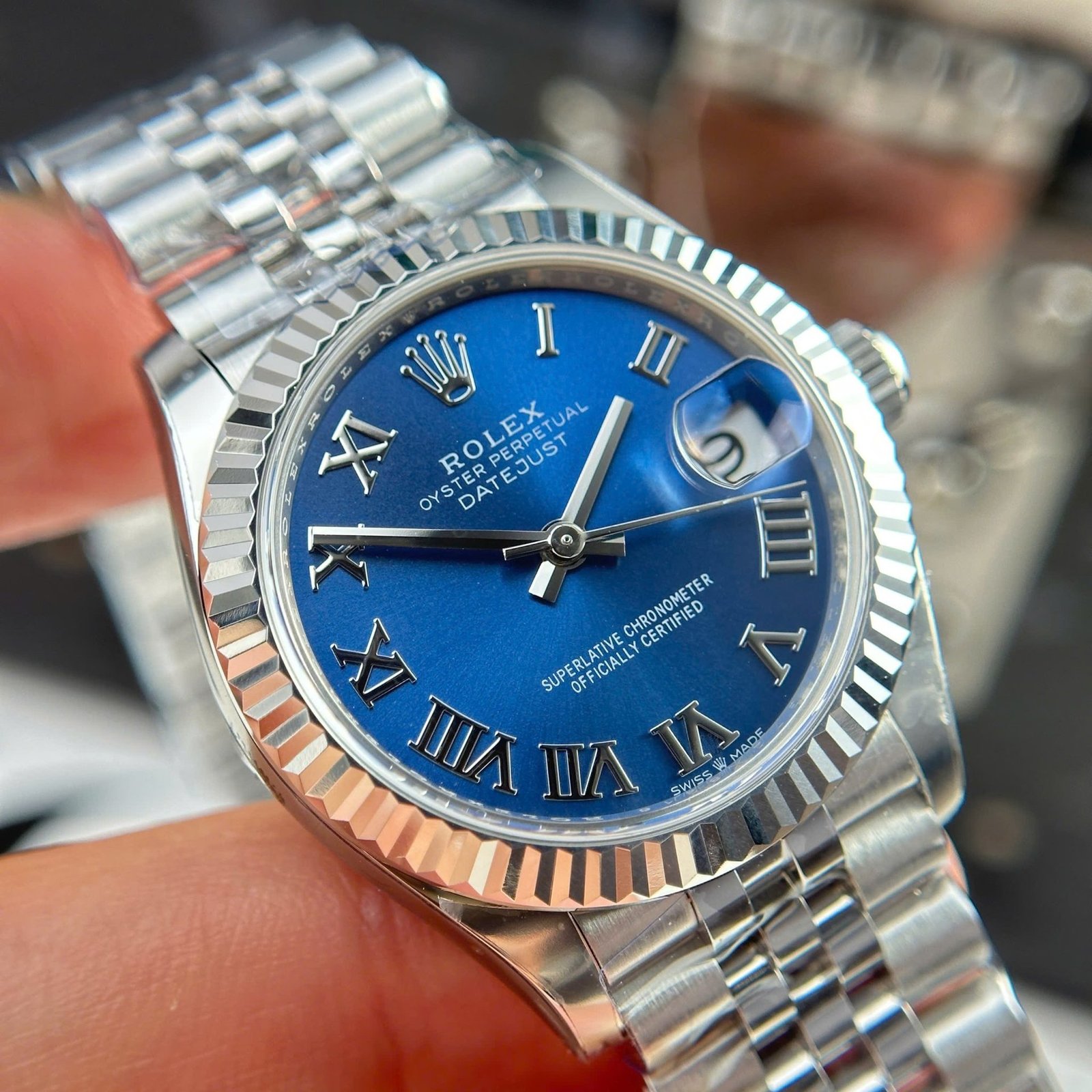 Rolex Datejust 278274 Blue Roman Dial Fluted Bezel Jubilee Bracelet Best Replica THB 31mm - 图片 5