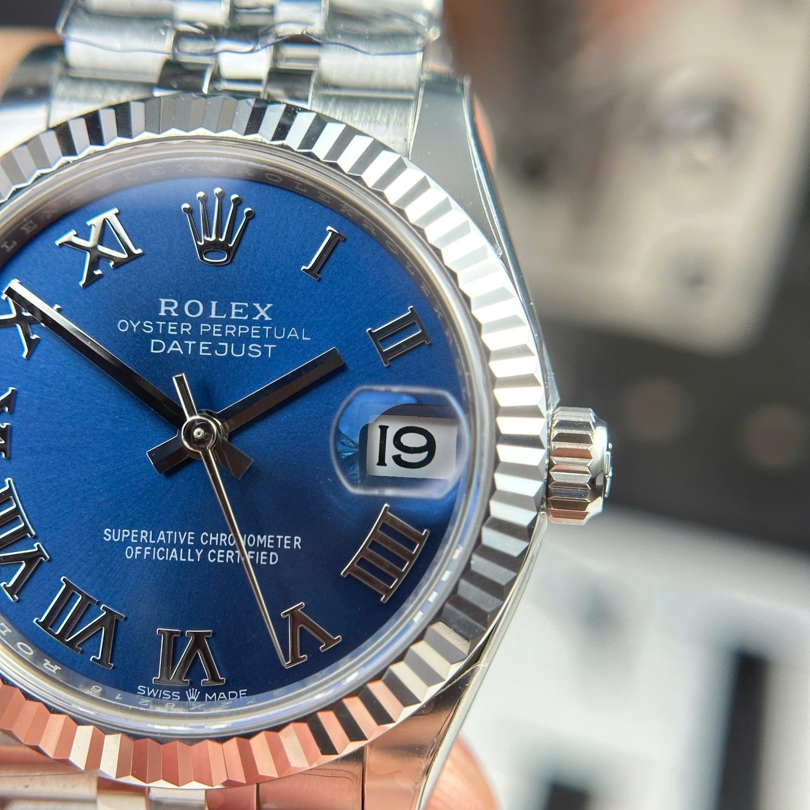 Rolex Datejust 278274 Blue Roman Dial Fluted Bezel Jubilee Bracelet Best Replica THB 31mm - 图片 7