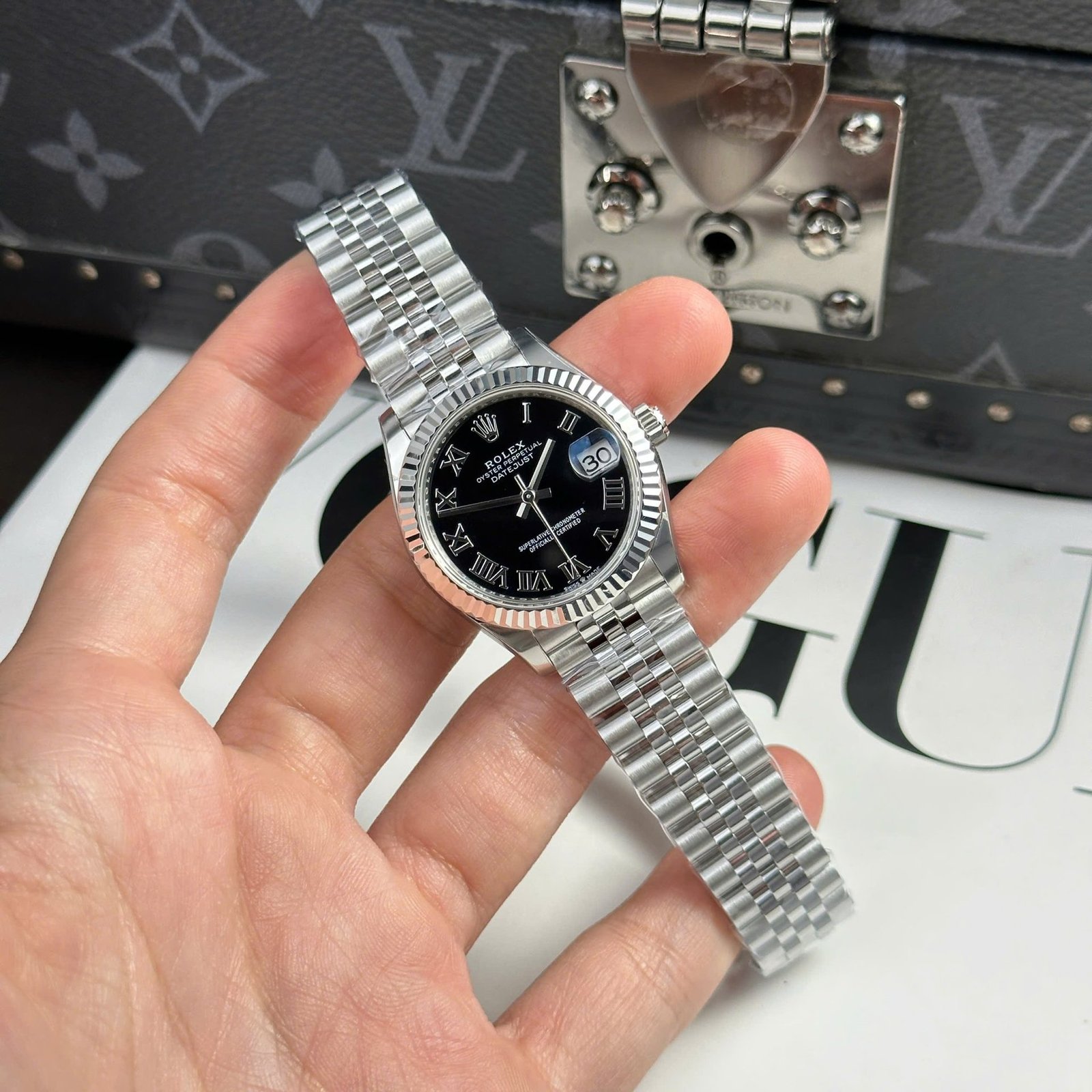 Rolex Datejust 278274-0002 Black Roman Dial Fluted Bezel Jubilee Bracelet Best Replica THB 31mm - 图片 2
