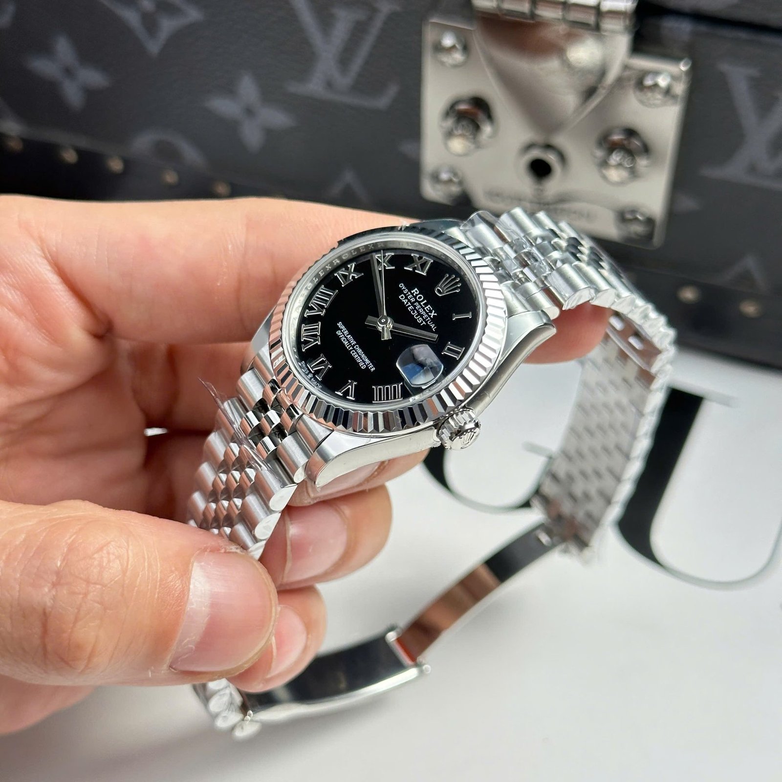 Rolex Datejust 278274-0002 Black Roman Dial Fluted Bezel Jubilee Bracelet Best Replica THB 31mm - 图片 3