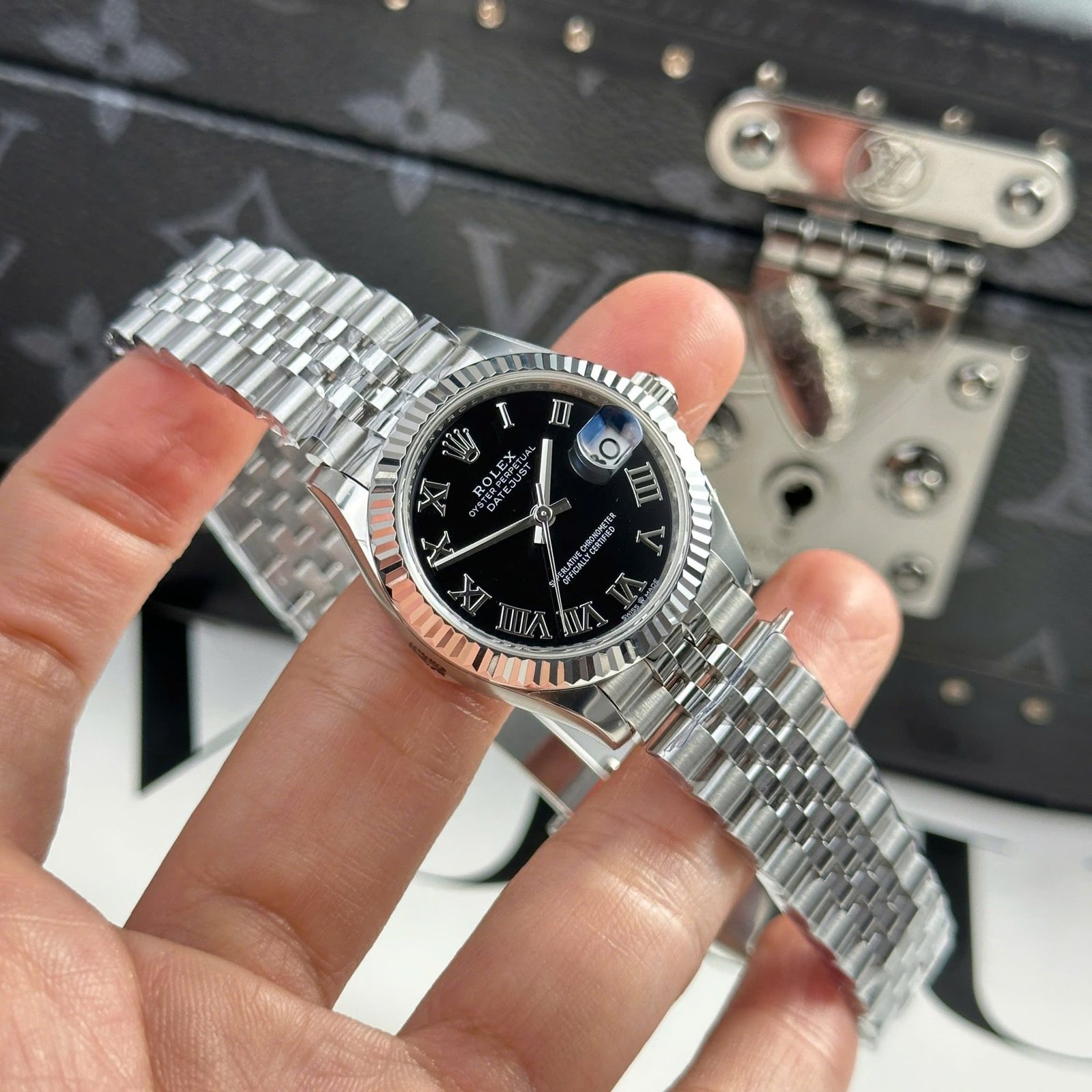 Rolex Datejust 278274-0002 Black Roman Dial Fluted Bezel Jubilee Bracelet Best Replica THB 31mm - 图片 4