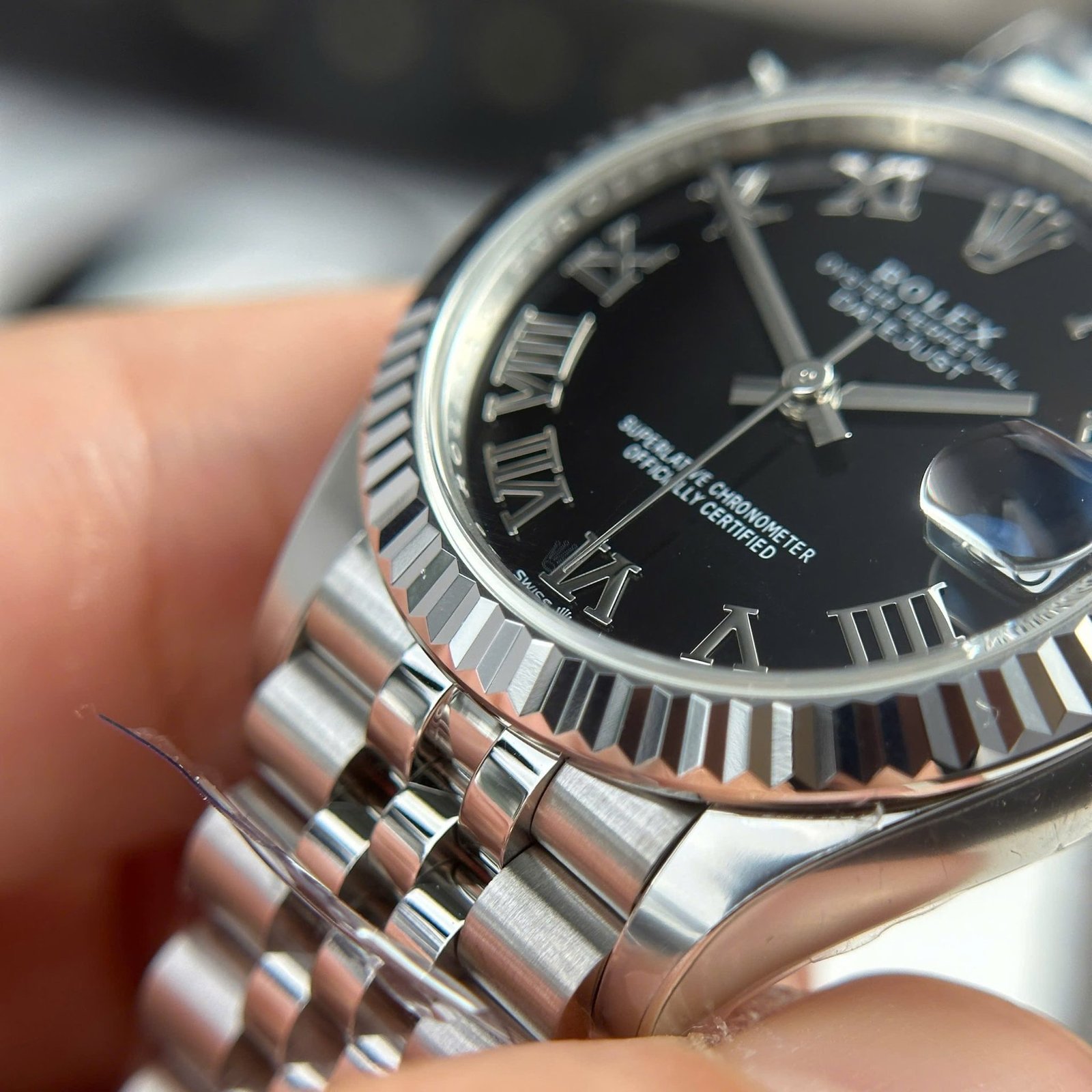 Rolex Datejust 278274-0002 Black Roman Dial Fluted Bezel Jubilee Bracelet Best Replica THB 31mm - 图片 7