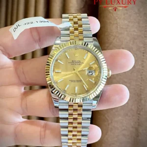 Rolex Datejust 126333-010 Champagne Luminous Dial 10K Yellow Gold Wrapped Jubilee Bracelet 1:1 Replica 41mm